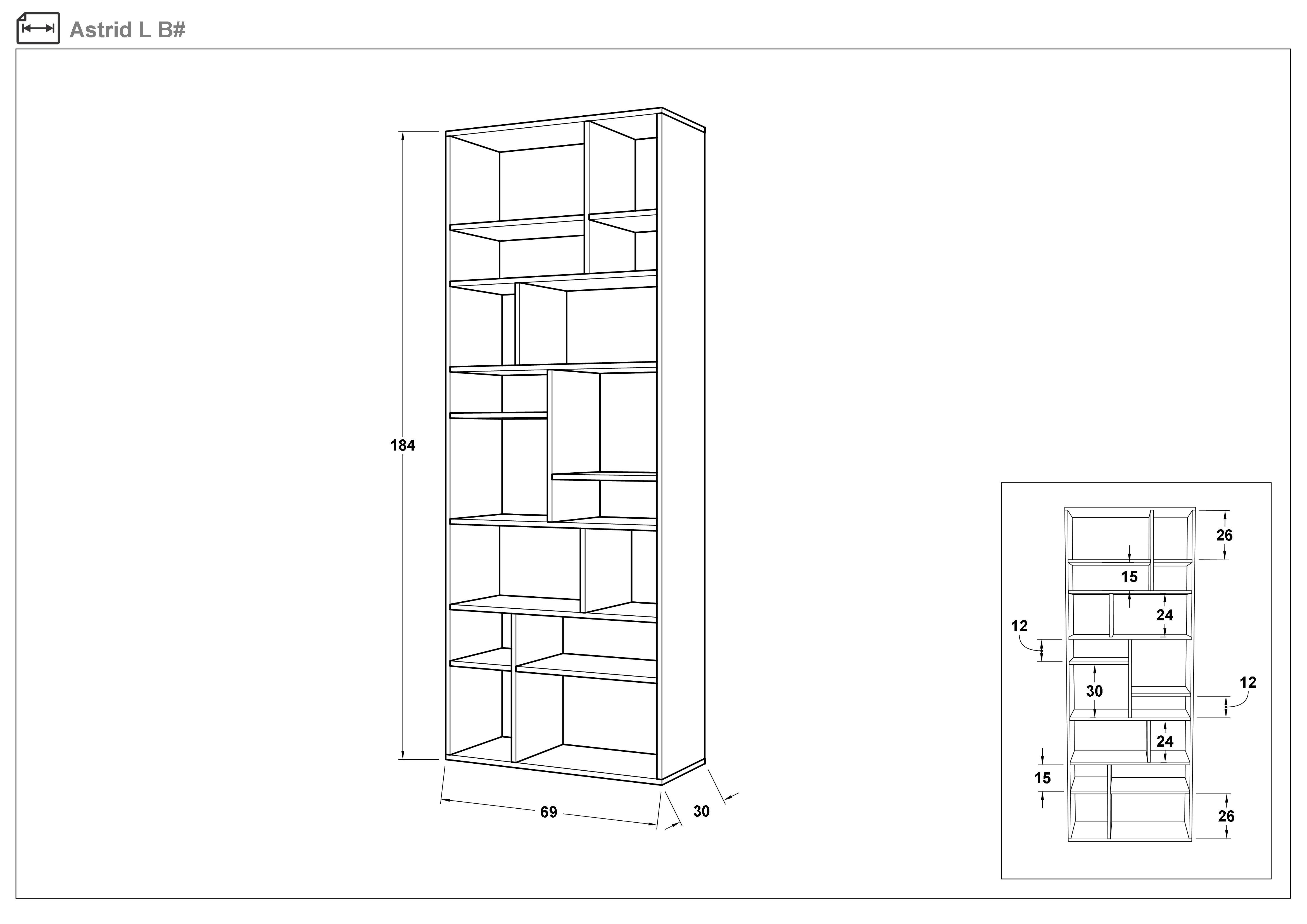 Biblioteca Astrid L, alb lucios  2
