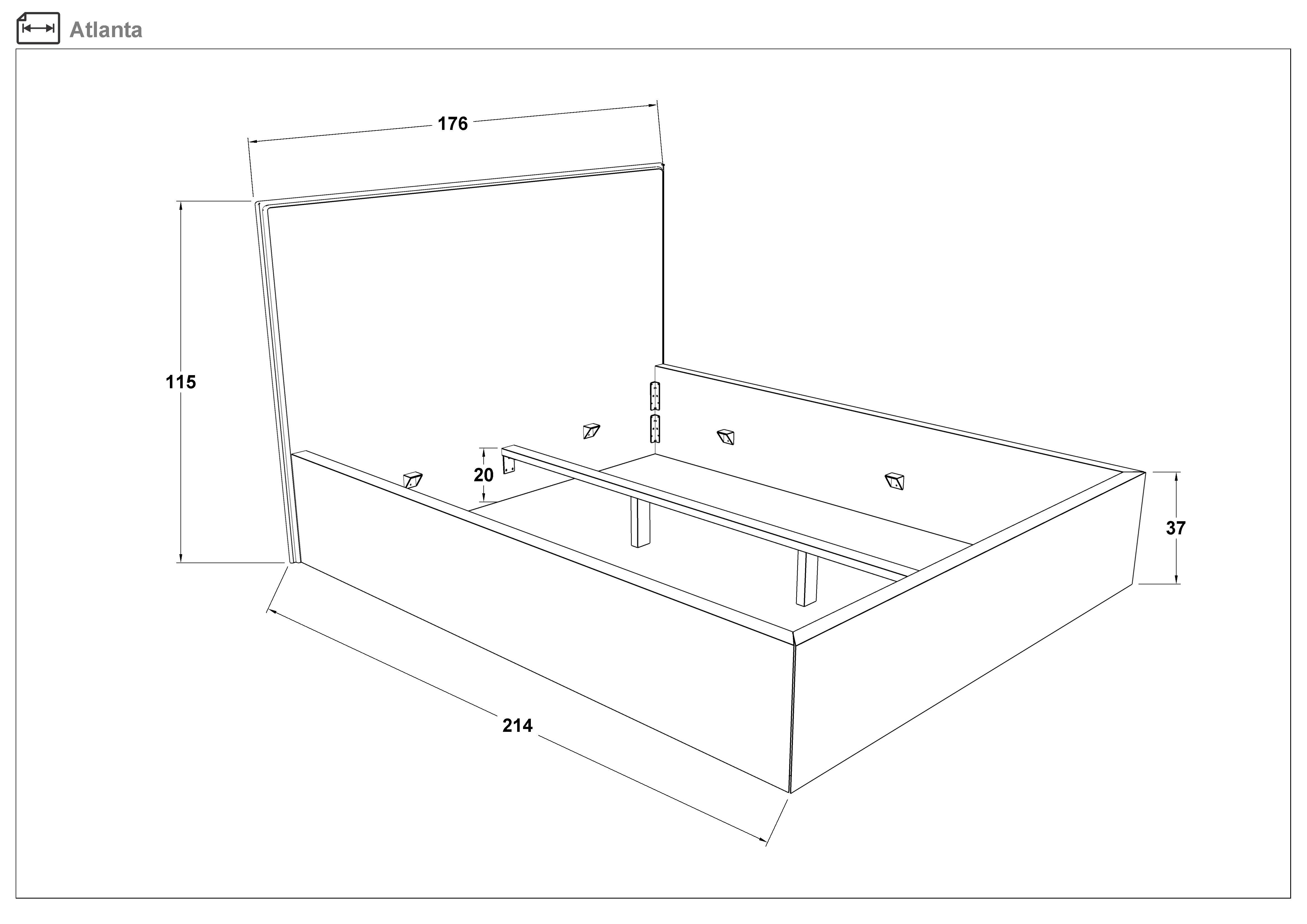 Pat dublu tapitat 160/200 Atlanta, bej  2