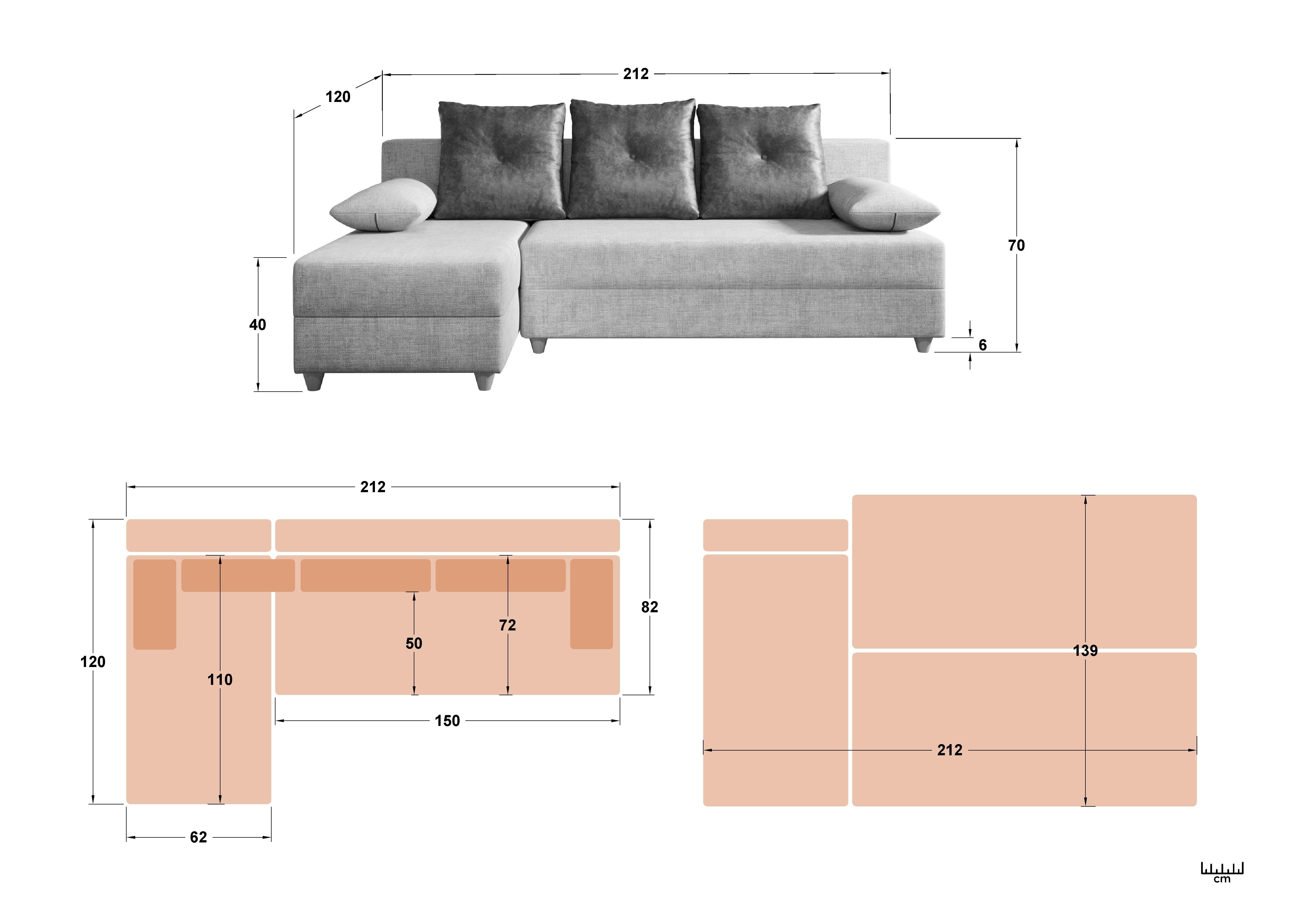 Coltar extensibil Atlas, bej + antracit  2
