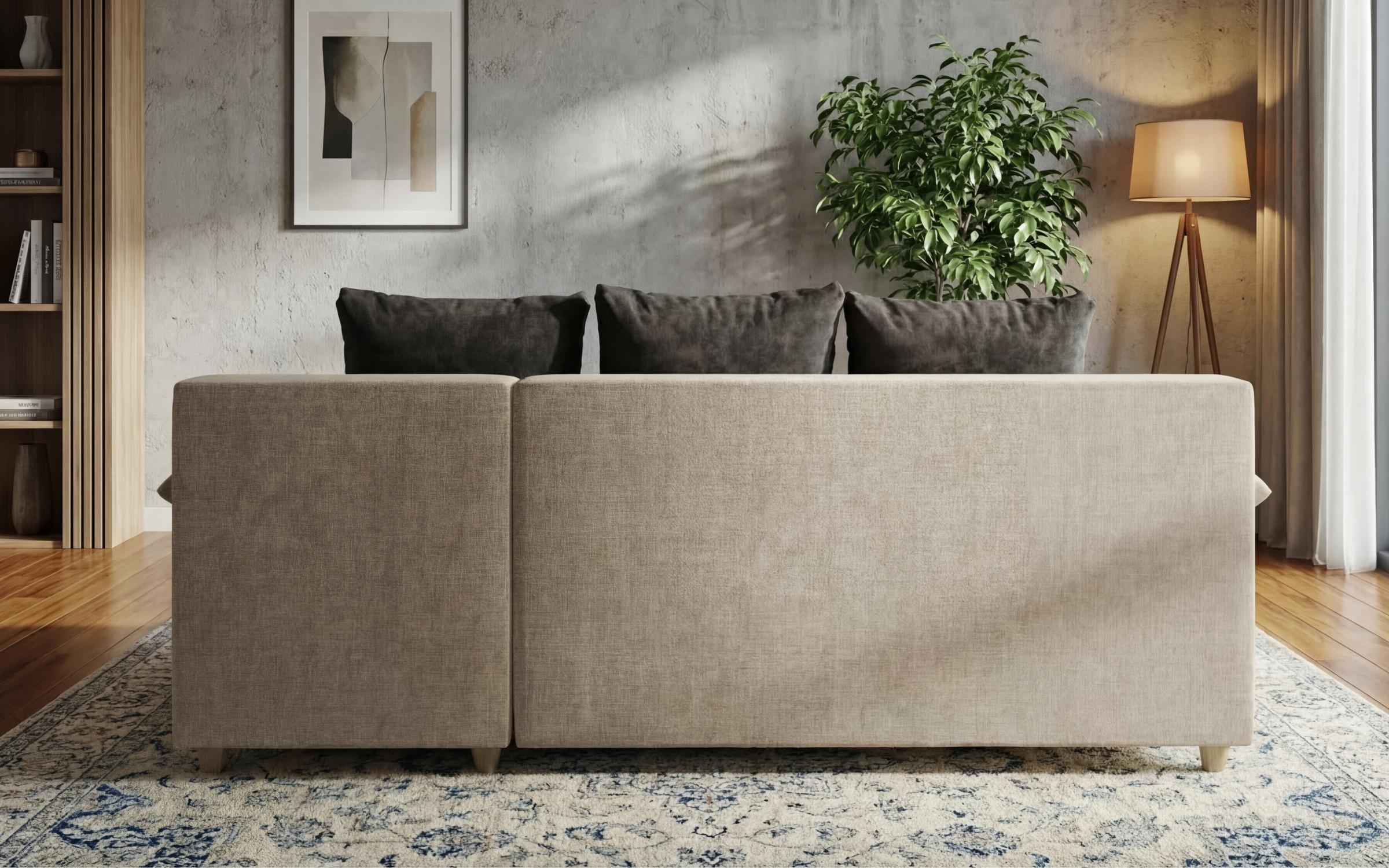 Раскладной угловой диван Атлас, бежевый + антрацит  4