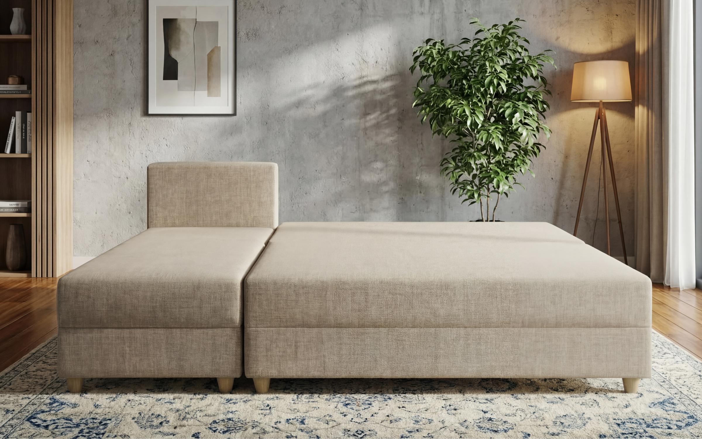 Раскладной угловой диван Атлас, бежевый + антрацит  5