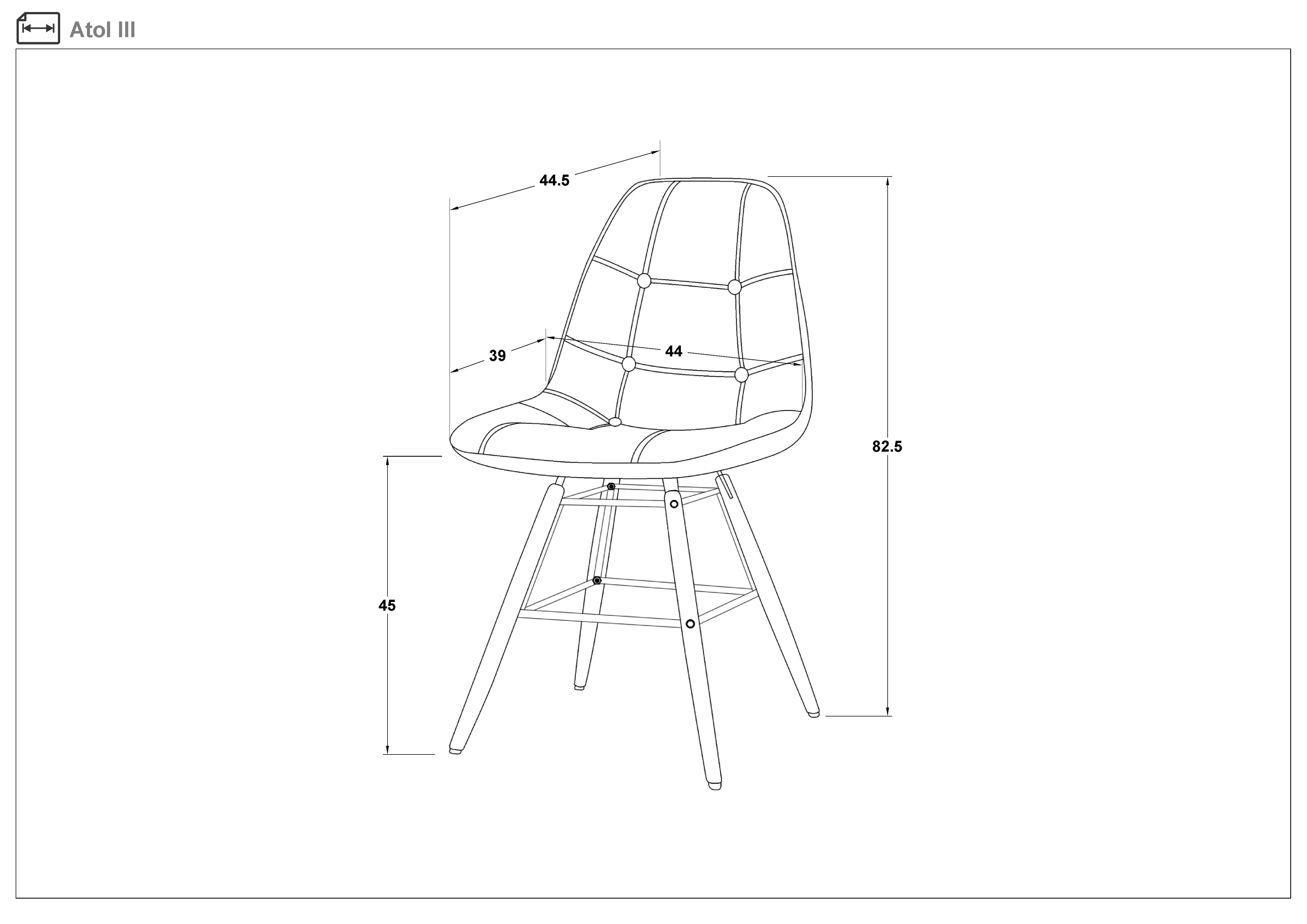 Scaun de masa Atol III, cappuccino  2