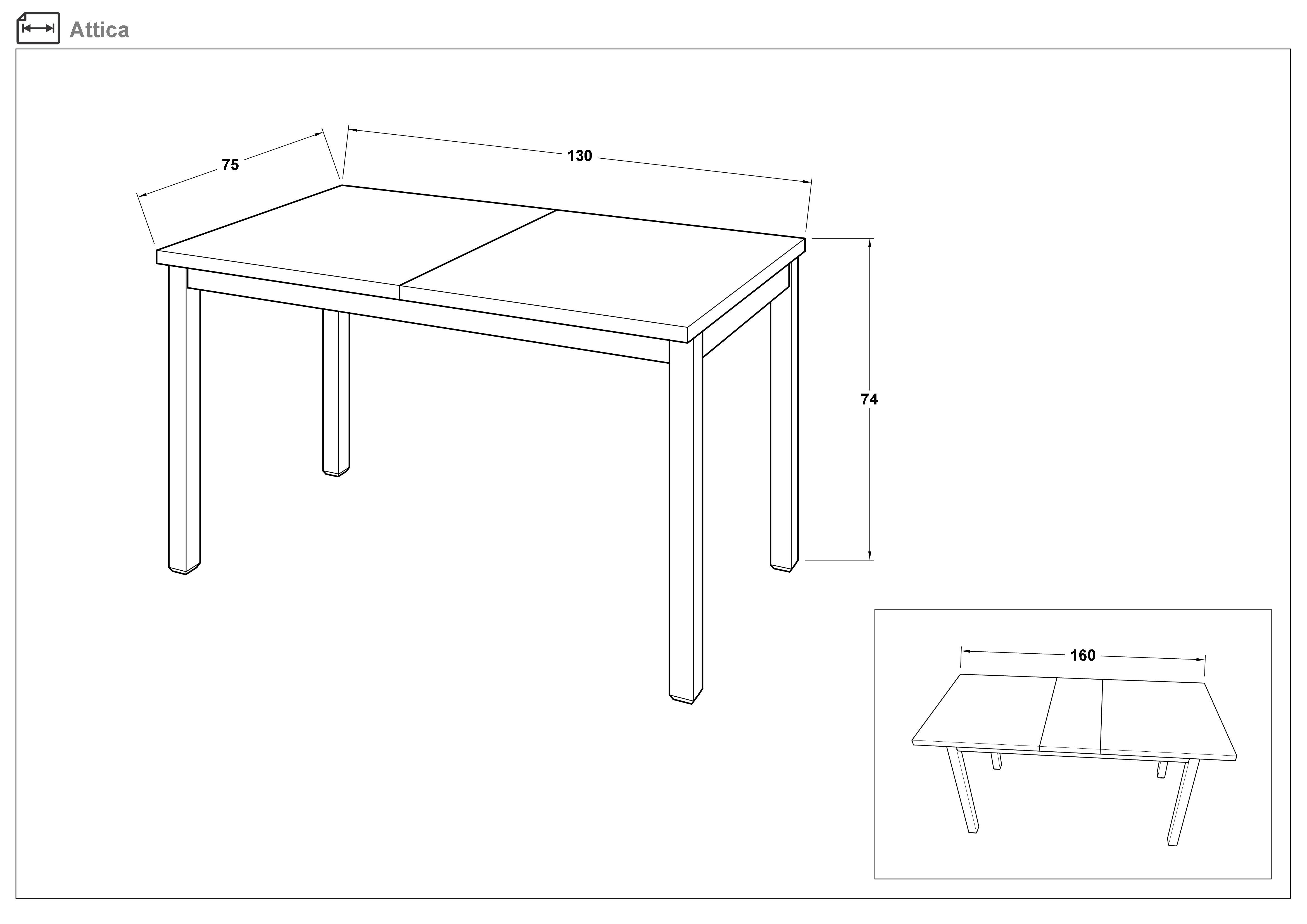 Masa dining /extensibila/ Atika, alb + fag  2