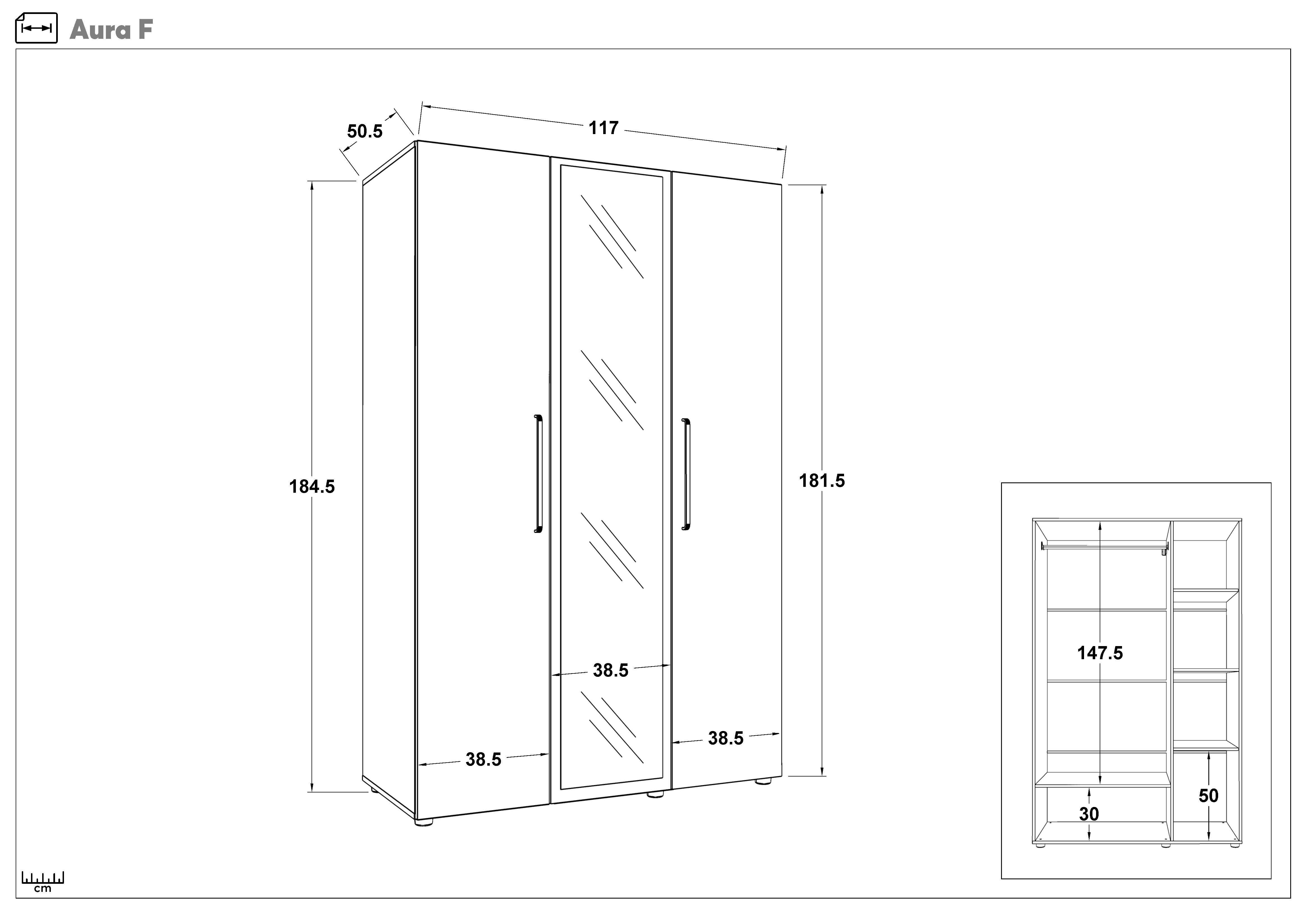 Dulap Aura, wenge + stejar sonoma  2