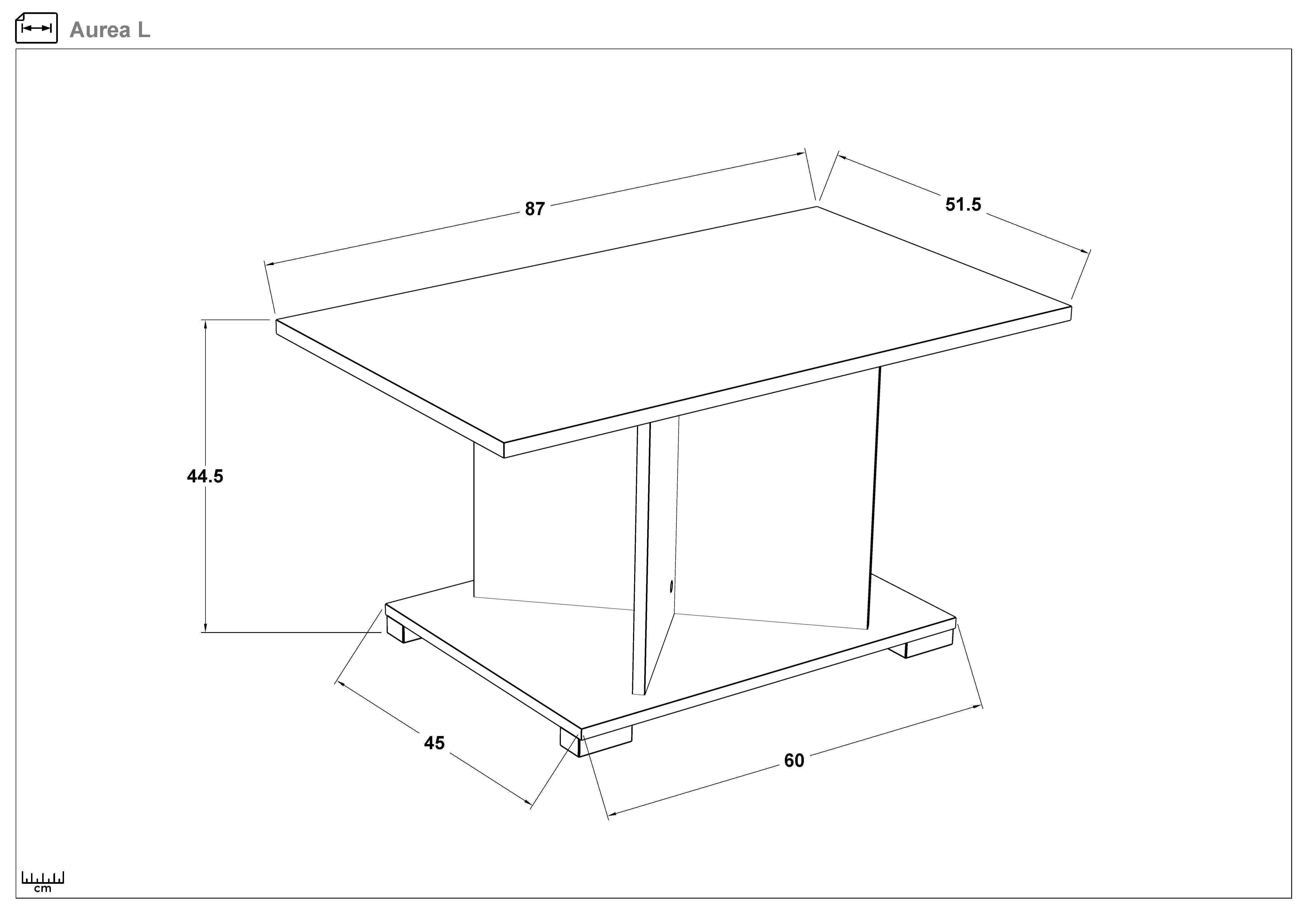 Masuta de cafea + MDF Aurea L, nisipiu mat + verde  2