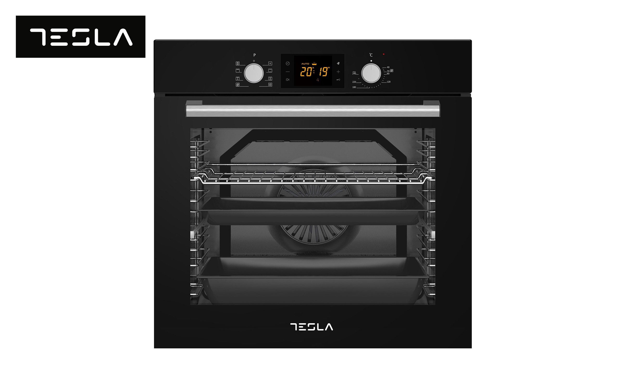 Cuptor incorporabil, plita ceramica si hota Tesla Set electrocasnice + CADOU, negru + gri  2