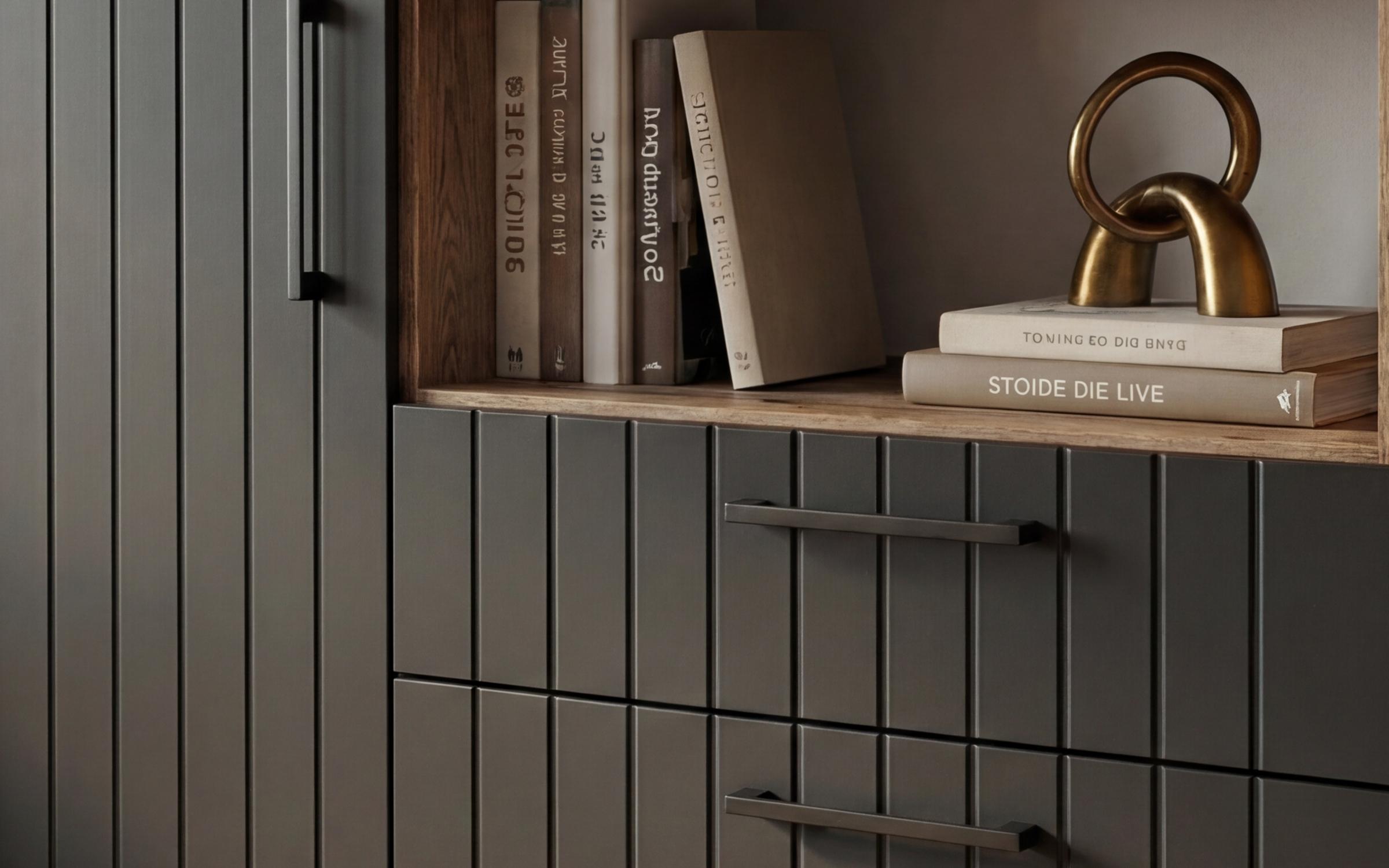 Comoda Barx, stejar scandinav inchis + negru mat  4