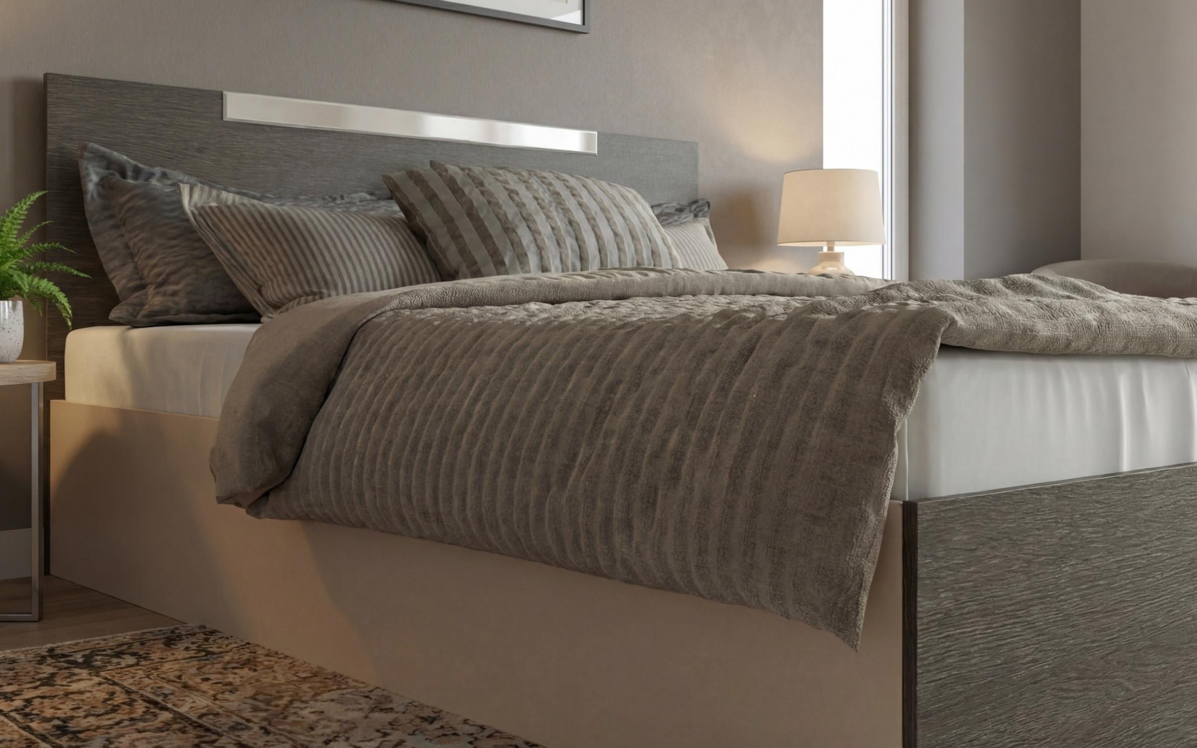 Pat dublu 160/200 Katerina, casmir + stejar antracit  4