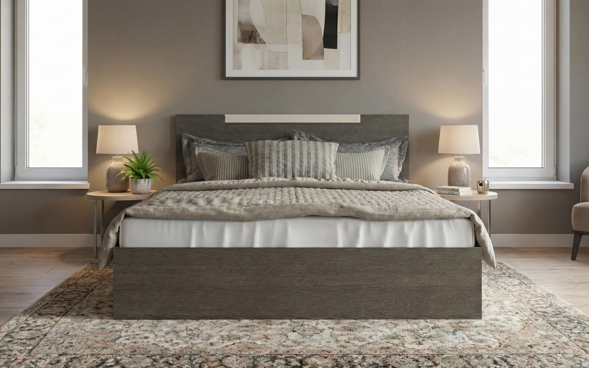 Pat dublu 160/200 Katerina, casmir + stejar antracit  5