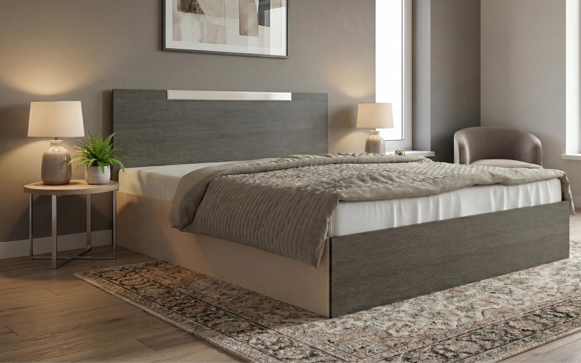 Pat dublu 160/200 Katerina, casmir + stejar antracit  3