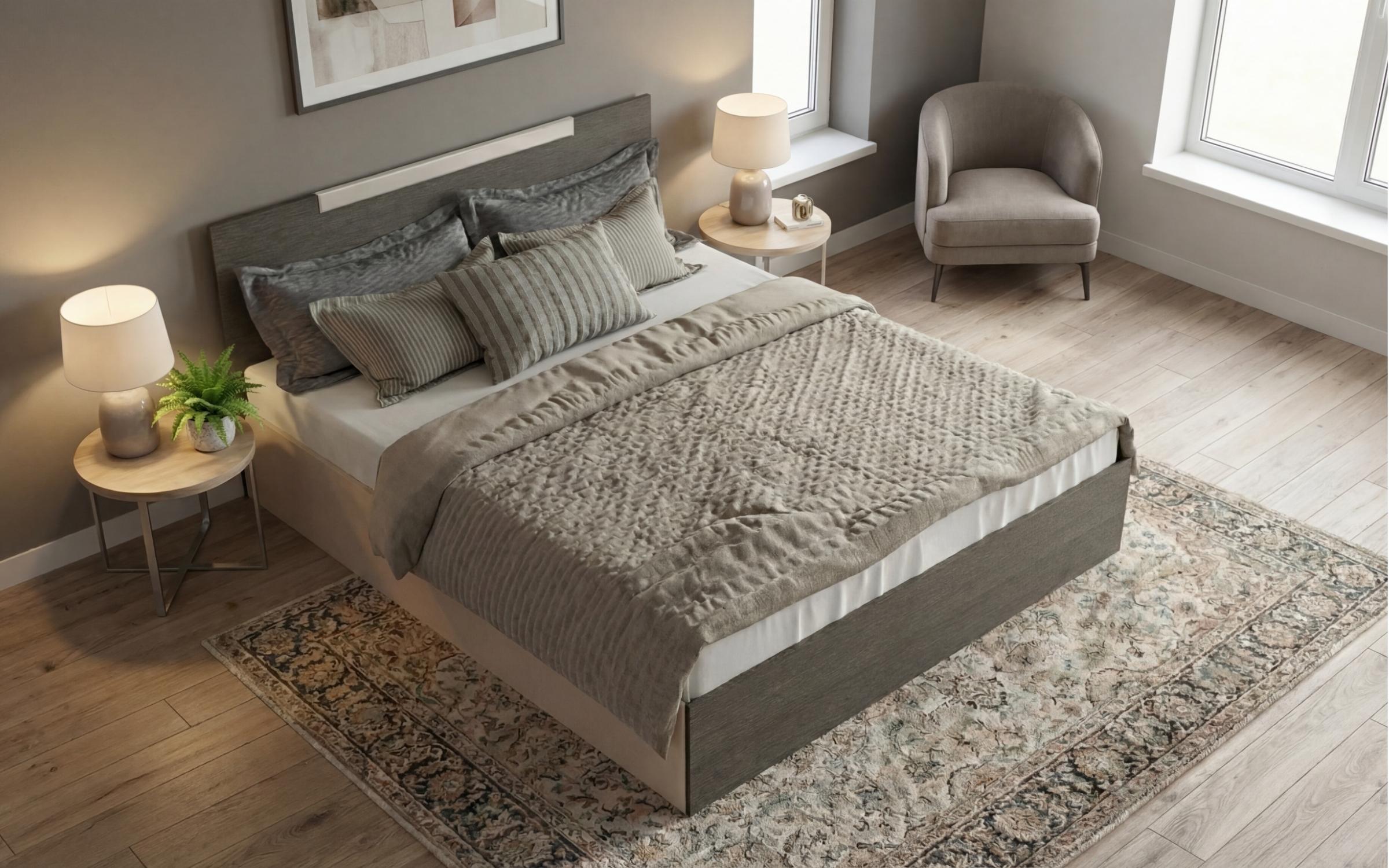 Pat dublu 160/200 Katerina, casmir + stejar antracit  6