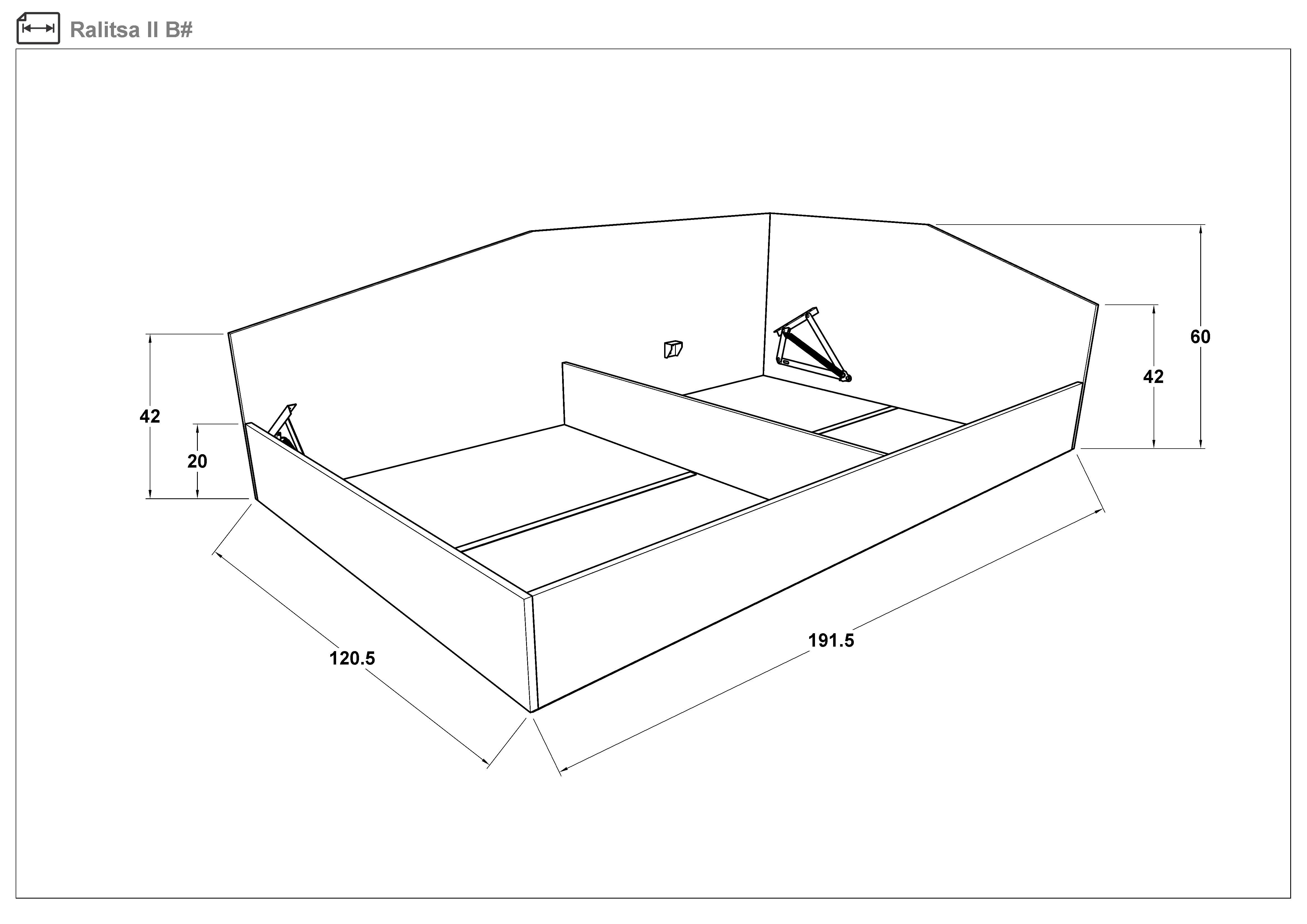 Кровать с механизмом под матрас 120/190 Ралица, белый глянец  2