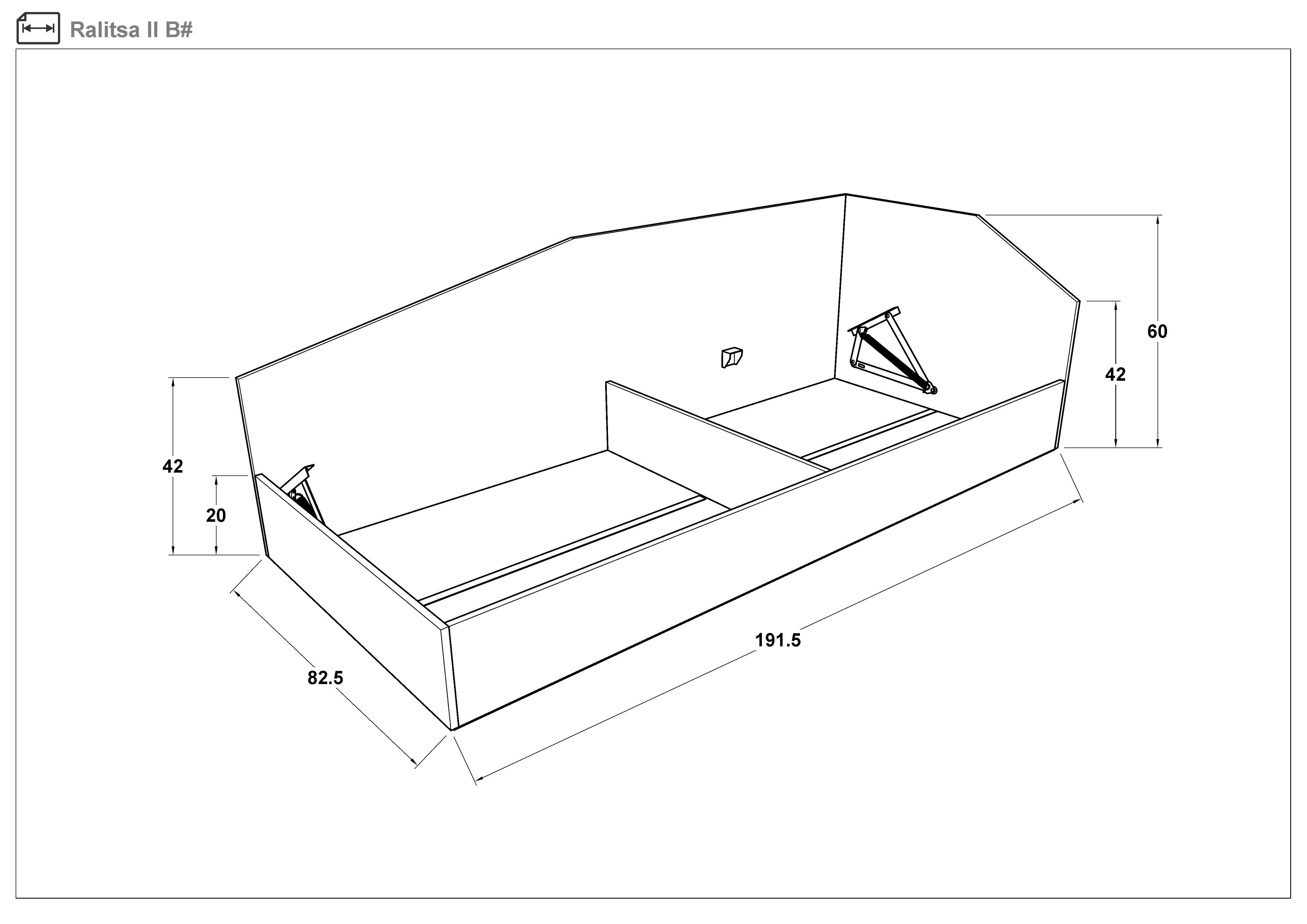 Кровать с механизмом под матрас 82/190 Ралица, венге  2