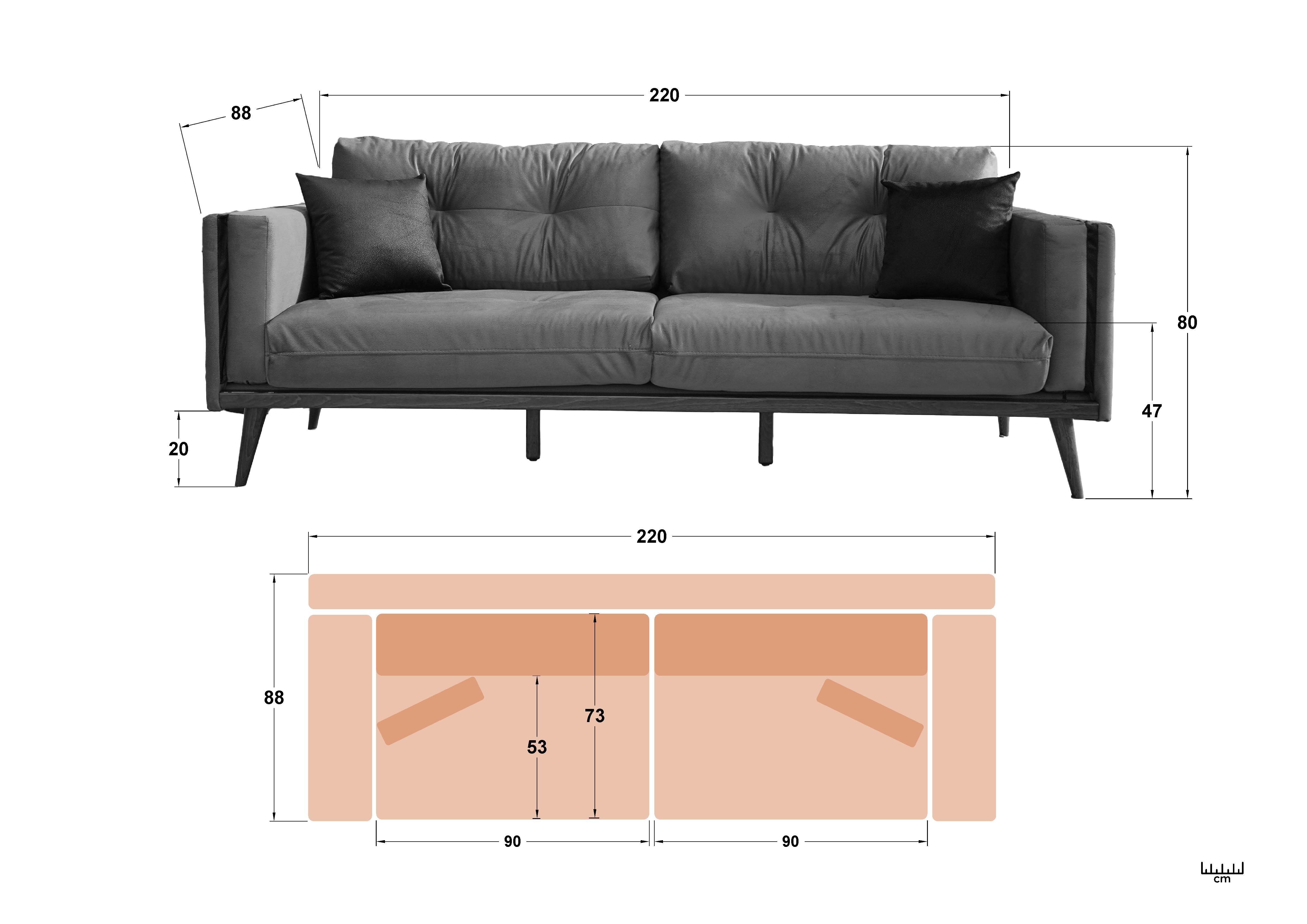 Canapea Bellevue, bordo  2