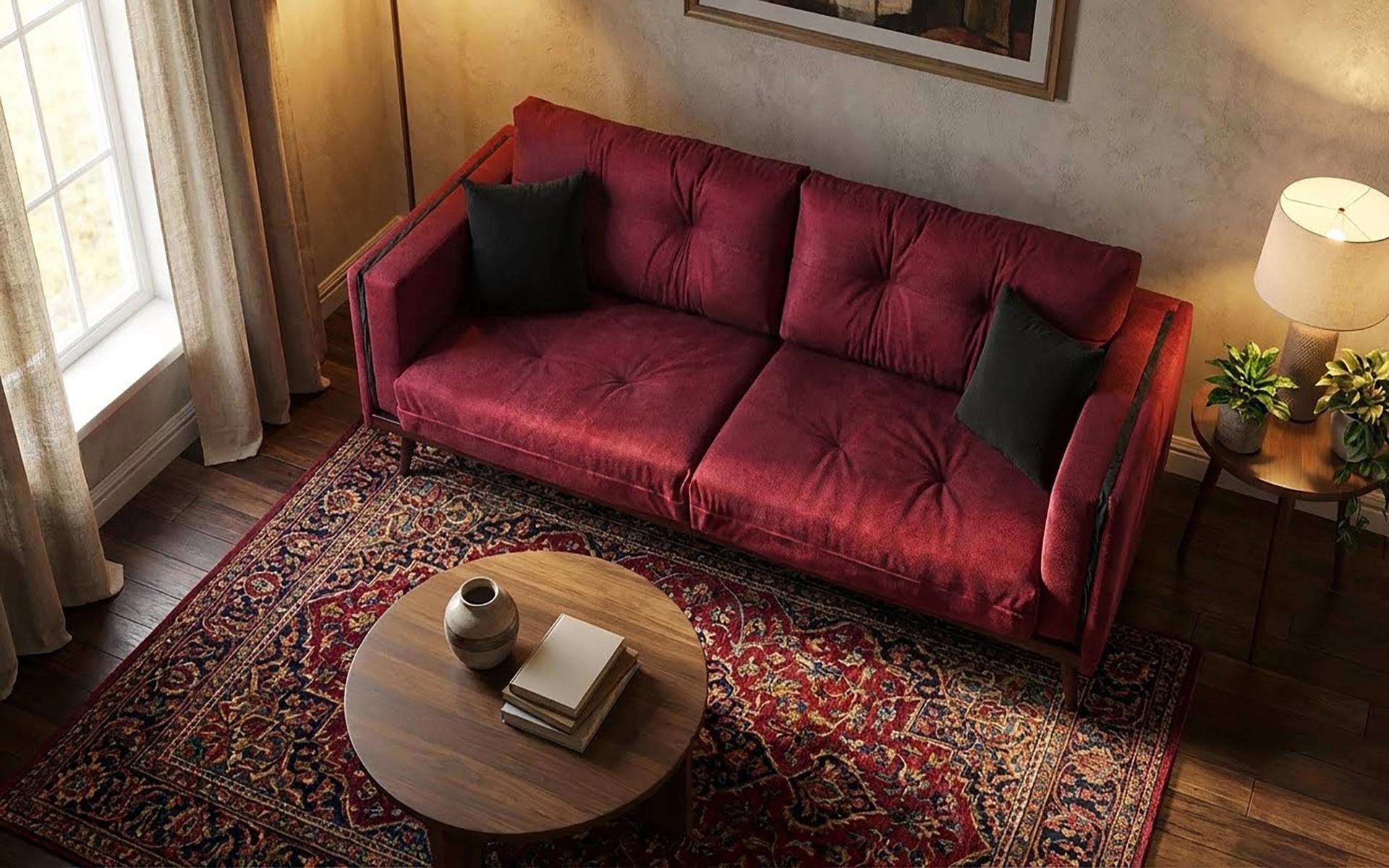 Canapea Bellevue, bordo  2