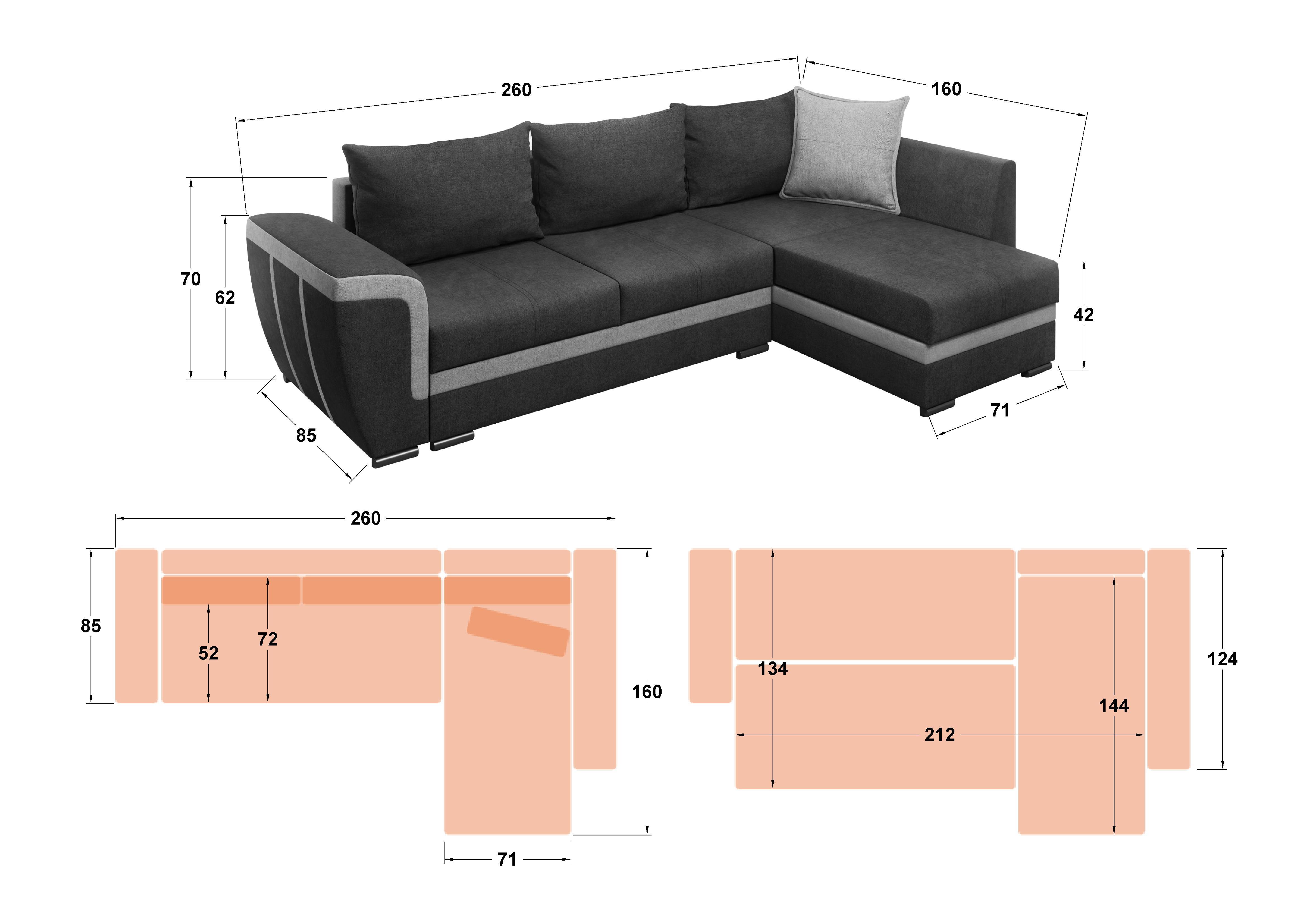 Coltar extensibil Berlin, gri-maroniu + bej  2