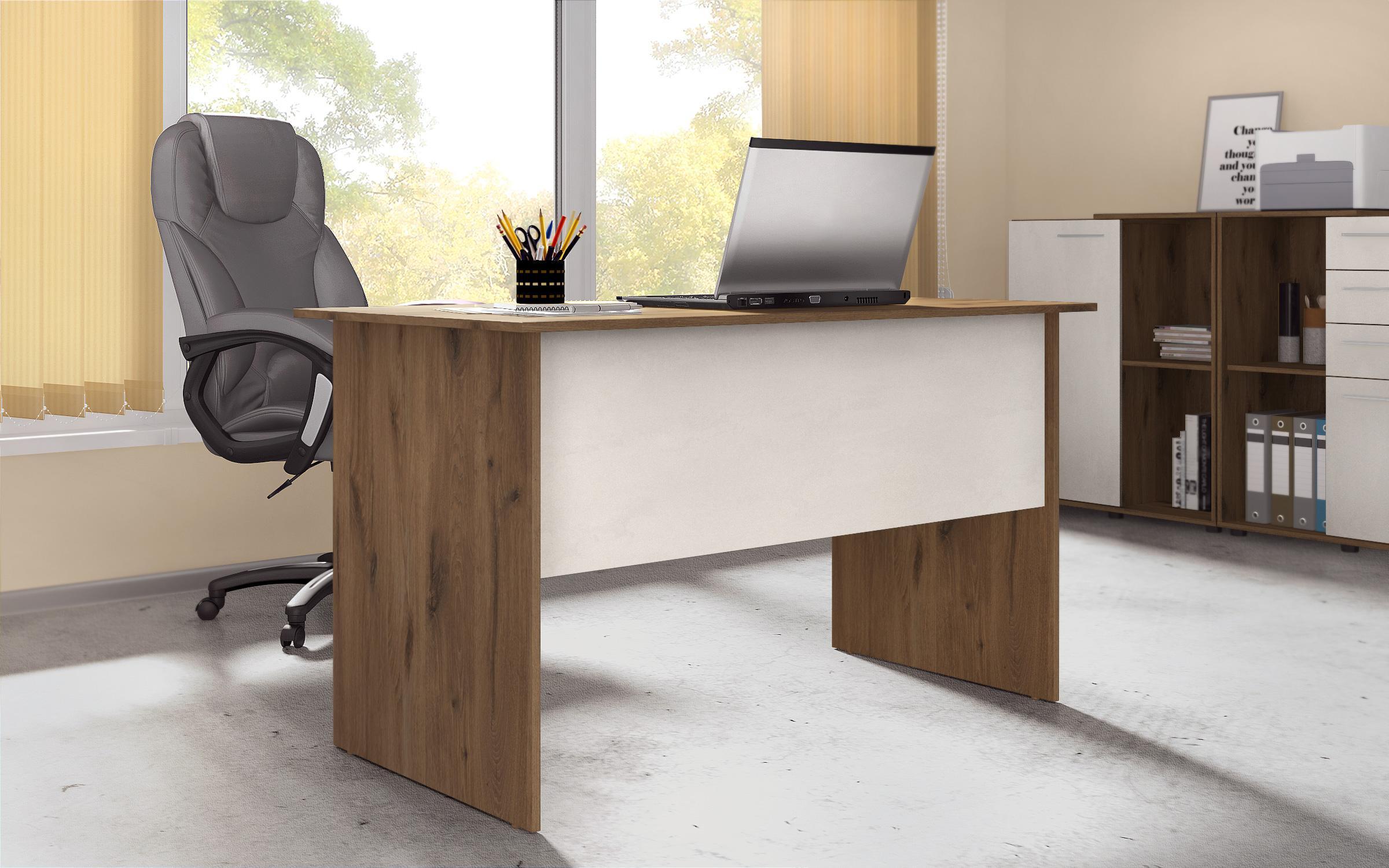 Birou Ivel 2, stejar scandinav inchis + silk 1