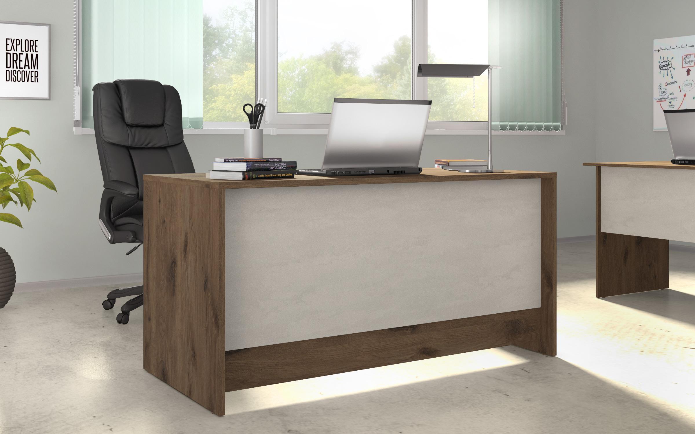 Birou Ivel 3, stejar scandinav inchis + silk  1