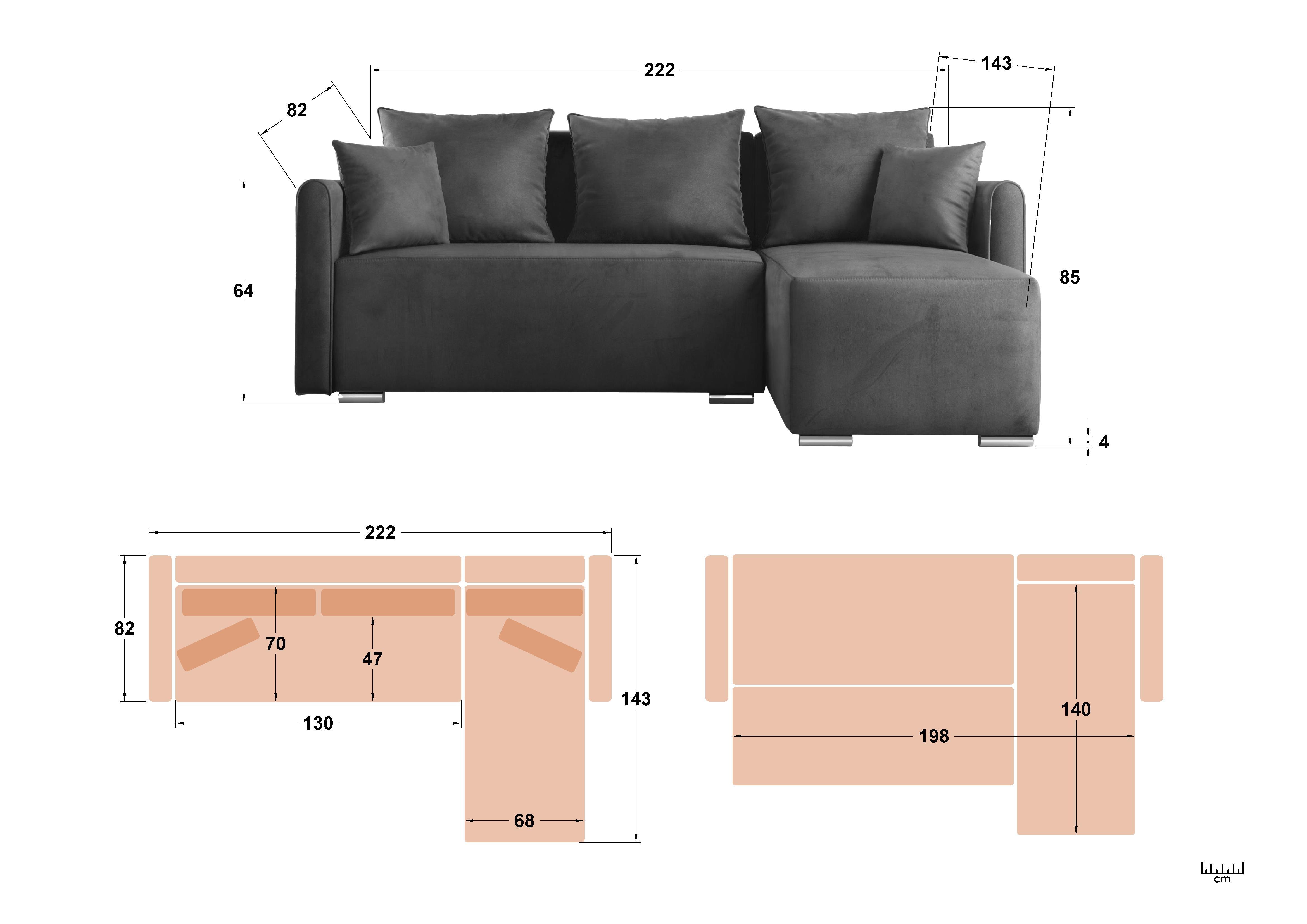 Coltar extensibil Bramo, gri inchis  2