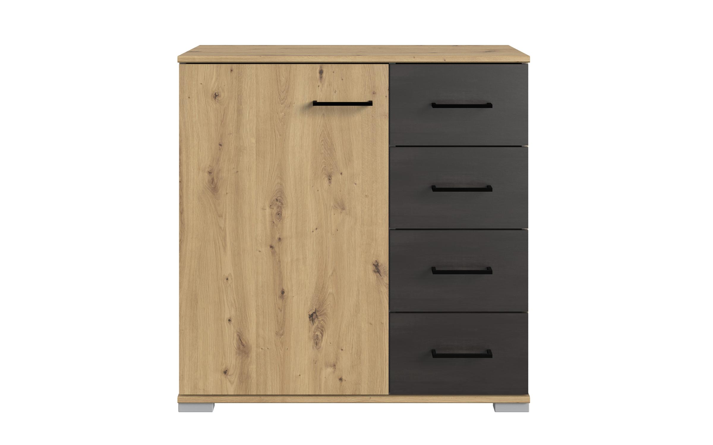 Set dormitor Velano pentru saltea 180/200, stejar artisan + gri metalic  4