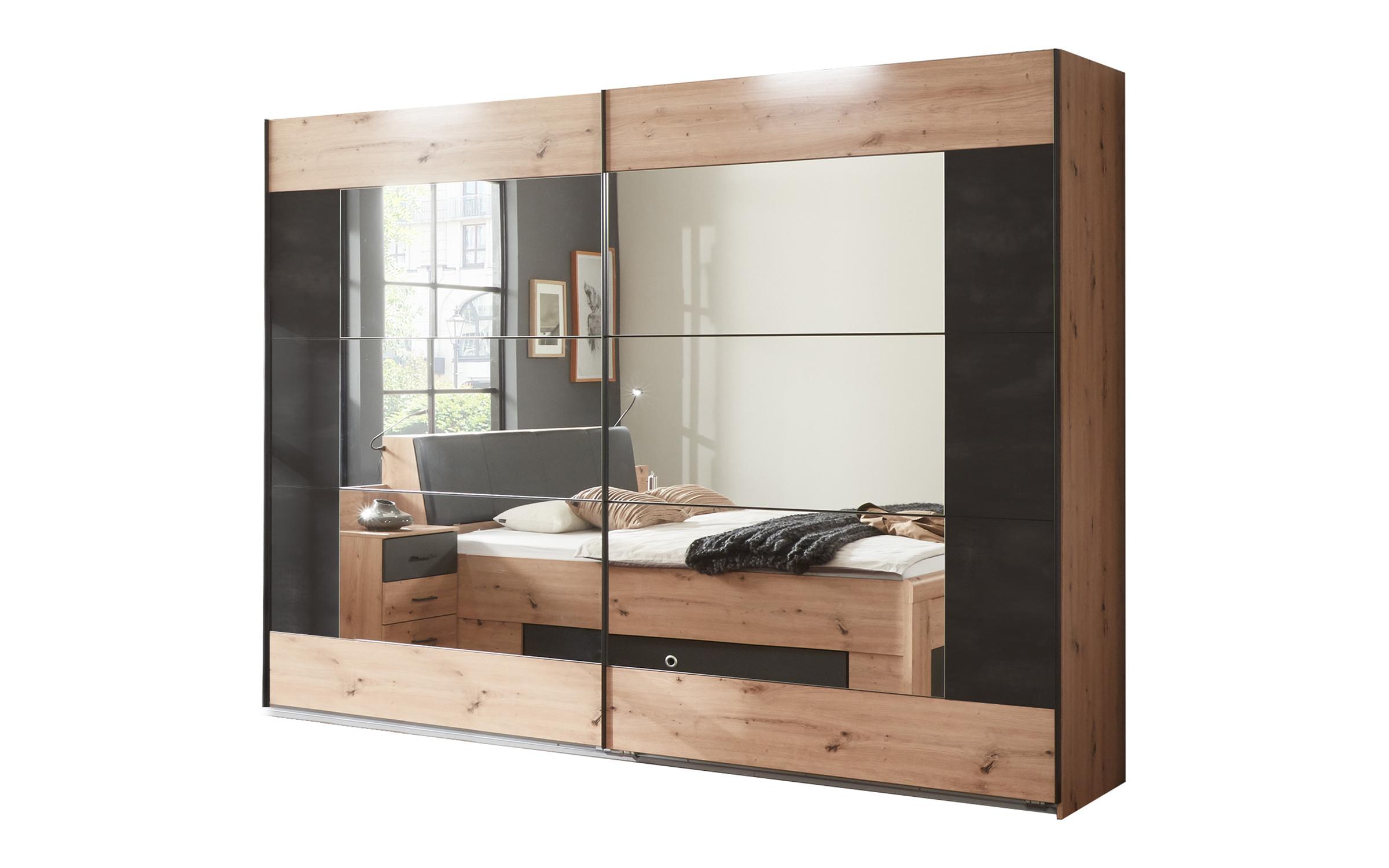 Set dormitor Velano pentru saltea 180/200, stejar artisan + gri metalic  3