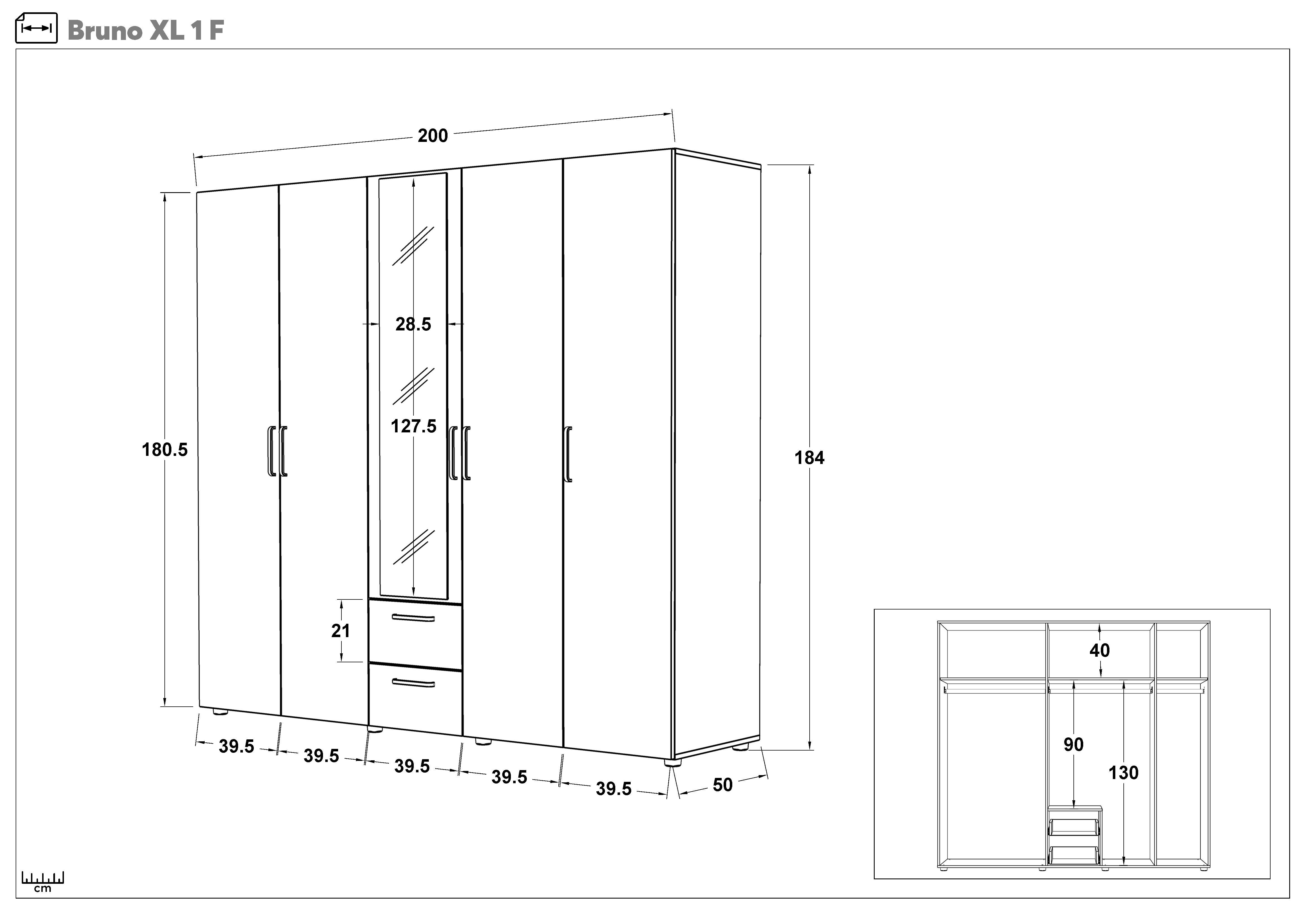 Dulap cu bara pentru umerase Bruno XL 1, alb  2
