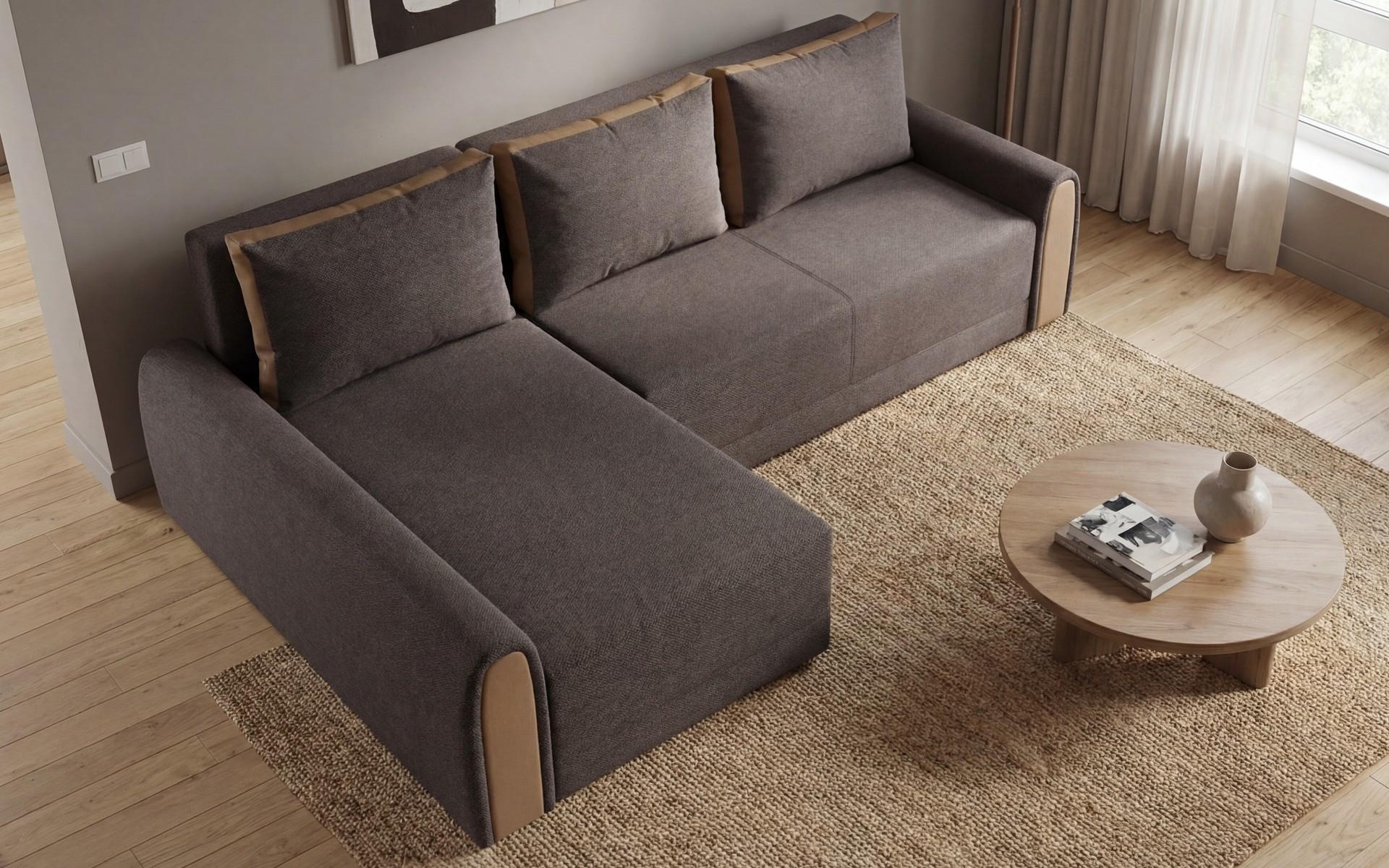 Coltar extensibil Noran, maro + piele maro  4