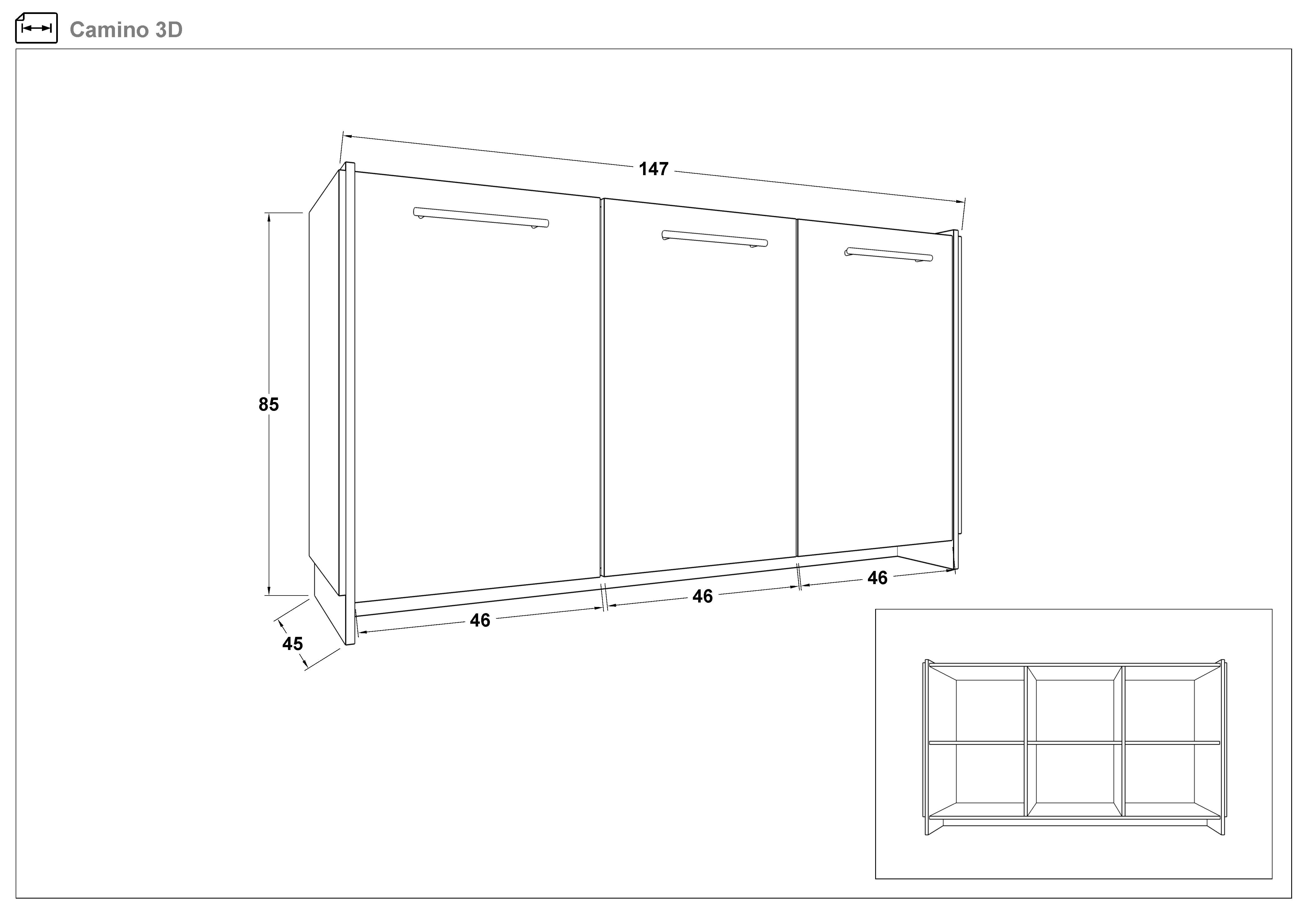 Комод Камино 3D, дуб вотан + черный  2