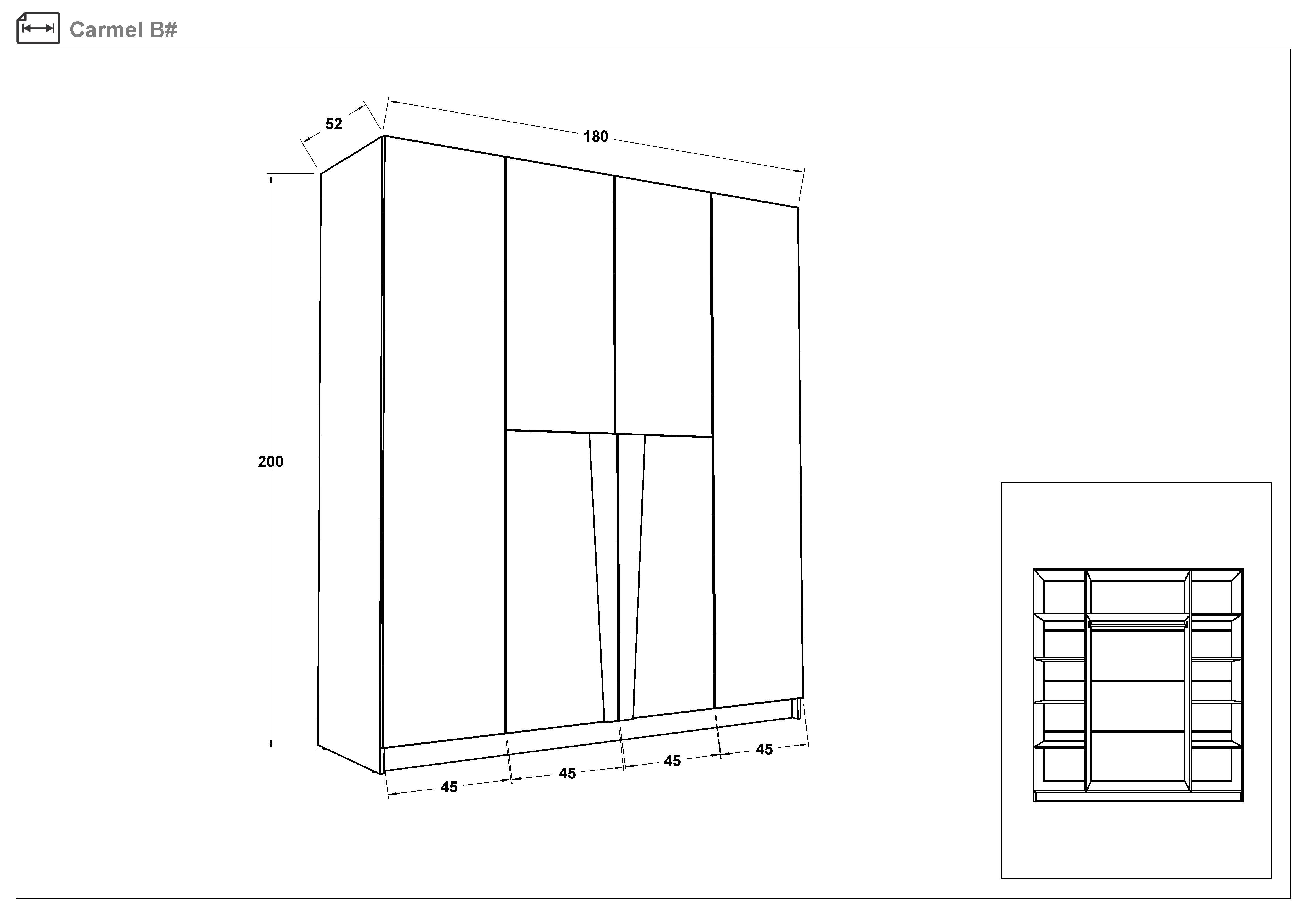 Dulap cu patru usi Carmel, Magma + coniac  2