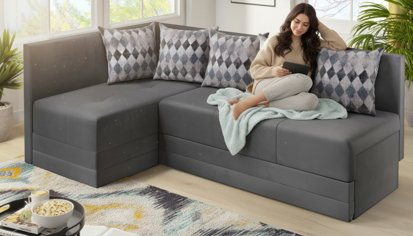 Раскладной угловой диван Алора, серый  3