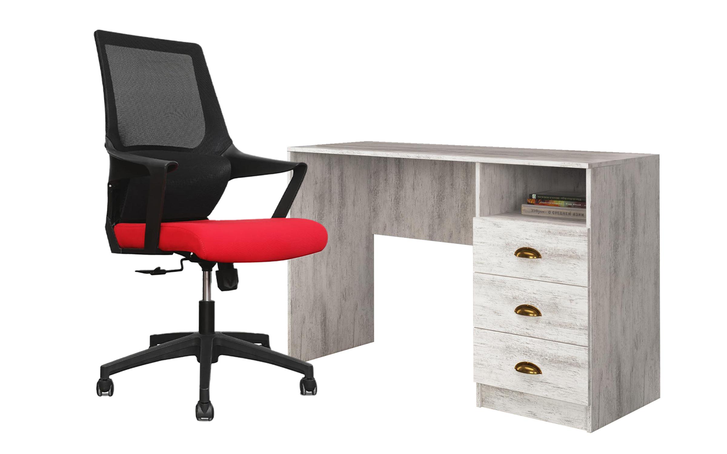Birou Tiara + scaun de birou Kindi, stejar antic  1