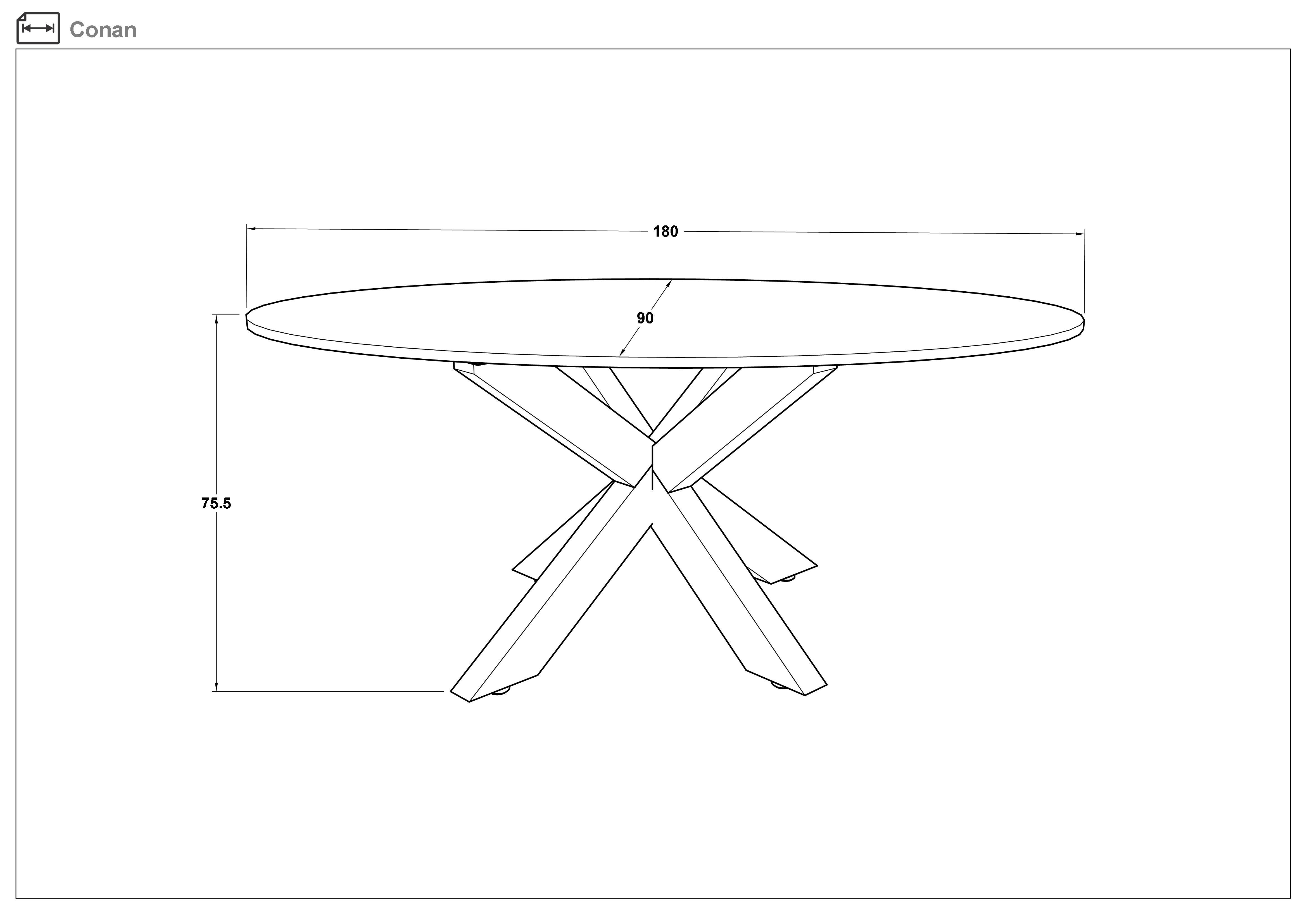 Masa dining Konan, stejar + negru  2