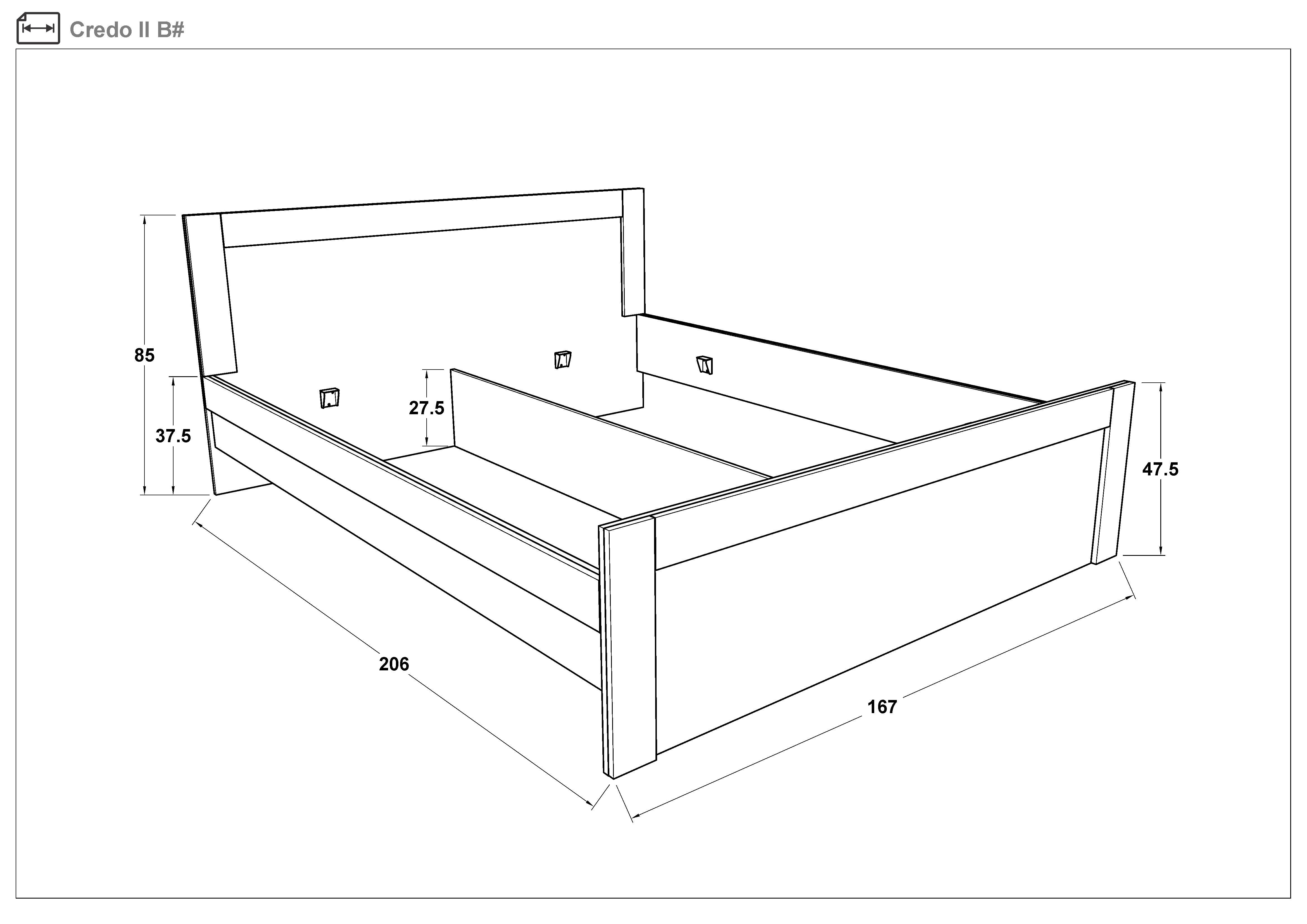Set dormitor 160/200 Credo S, stejar coniac + Silk  2