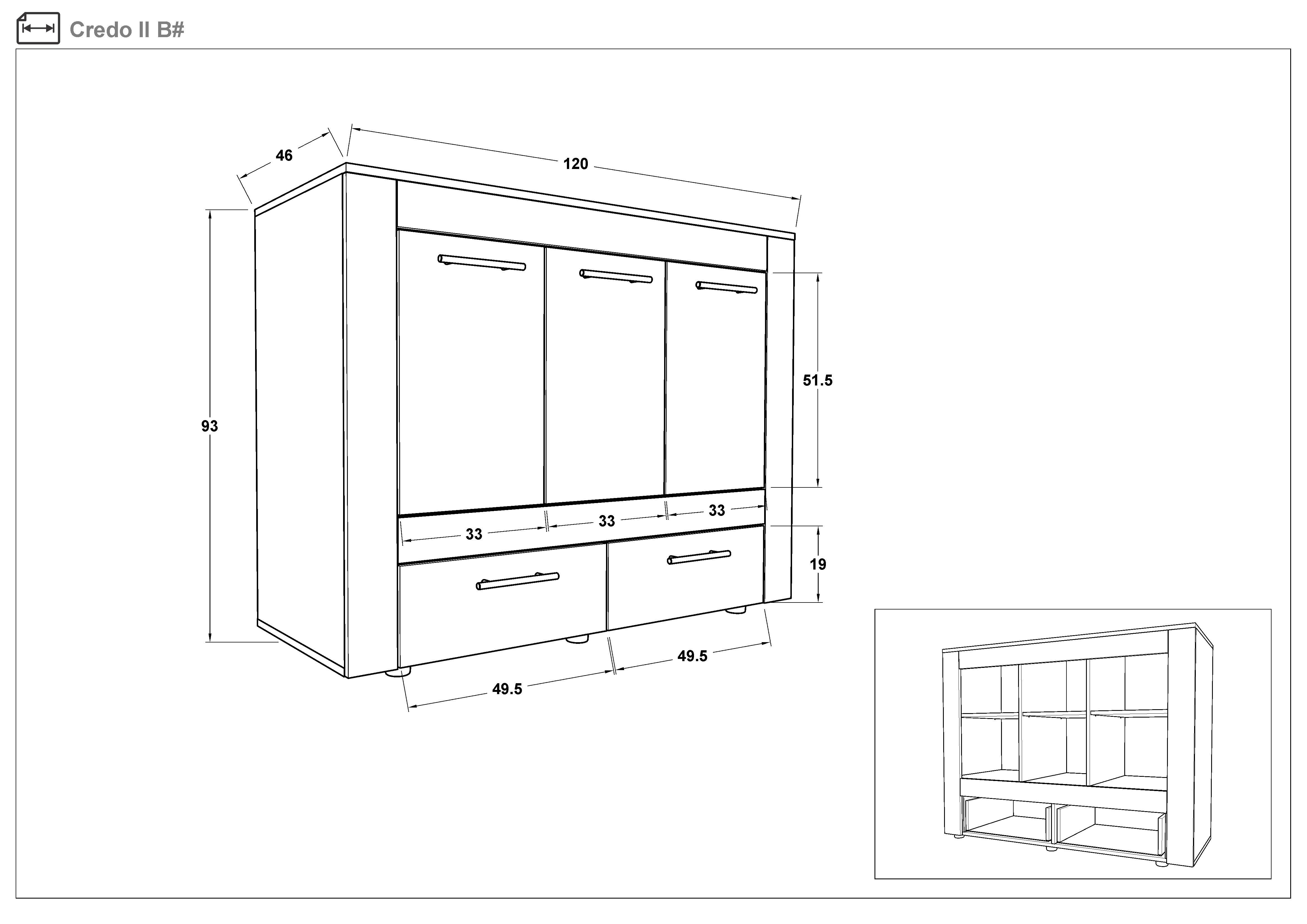 Comoda Credo, stejar coniac + Silk  2