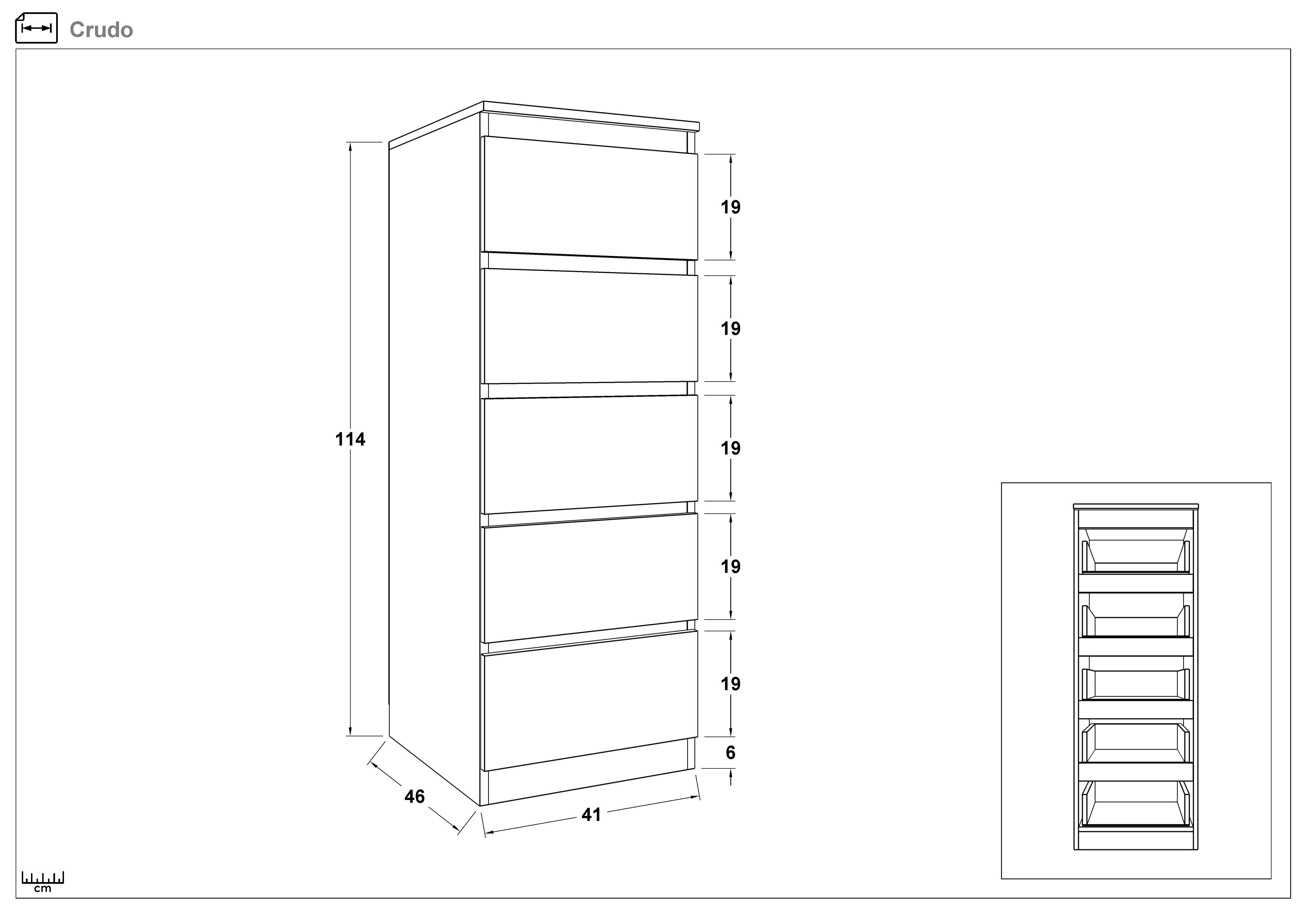 Set 2 comode Crudo, stejar sonoma  2