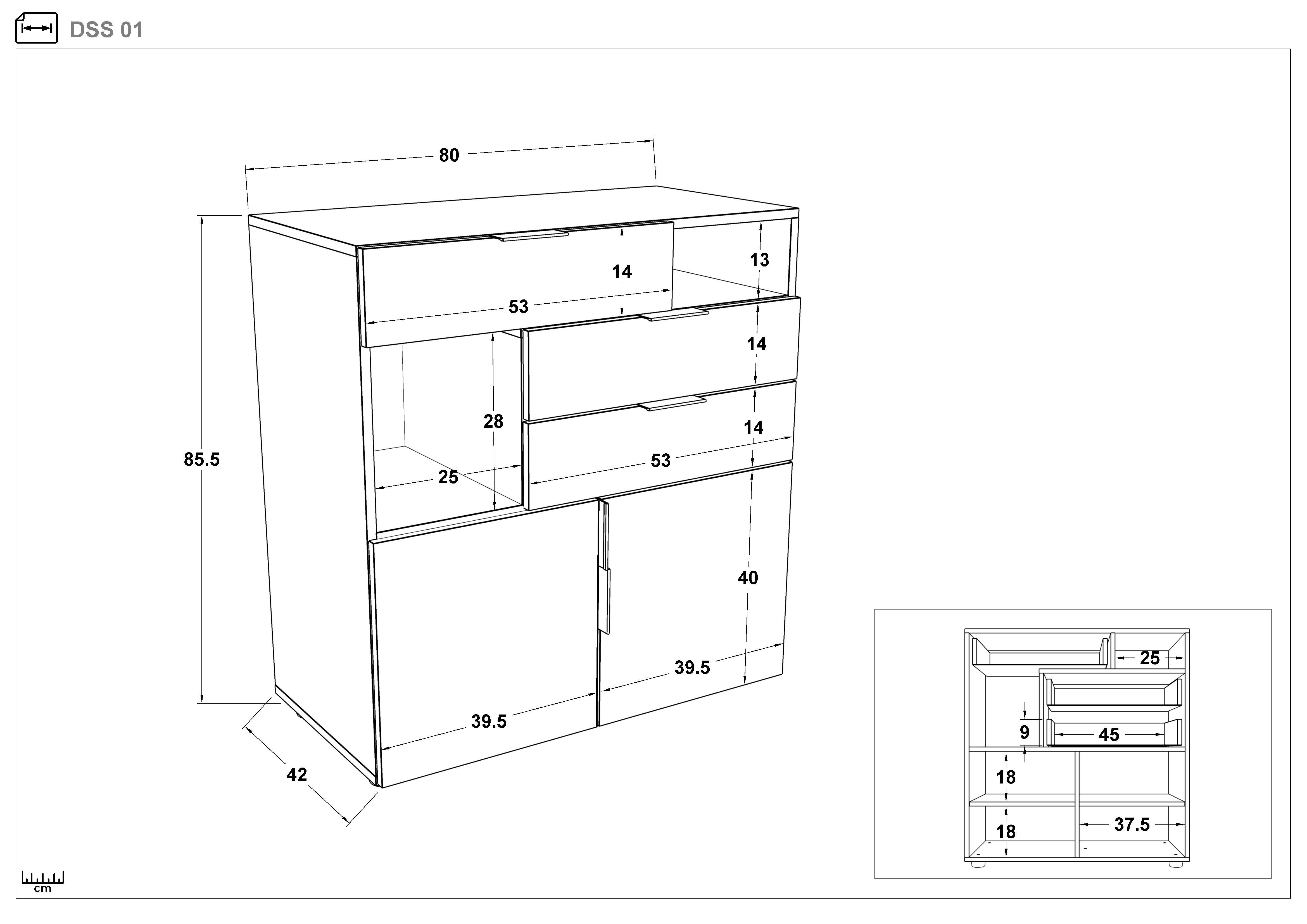 Спальный гарнитур под матрас 160/200 Торонто, темный скандинавский дуб + белый матовый  7