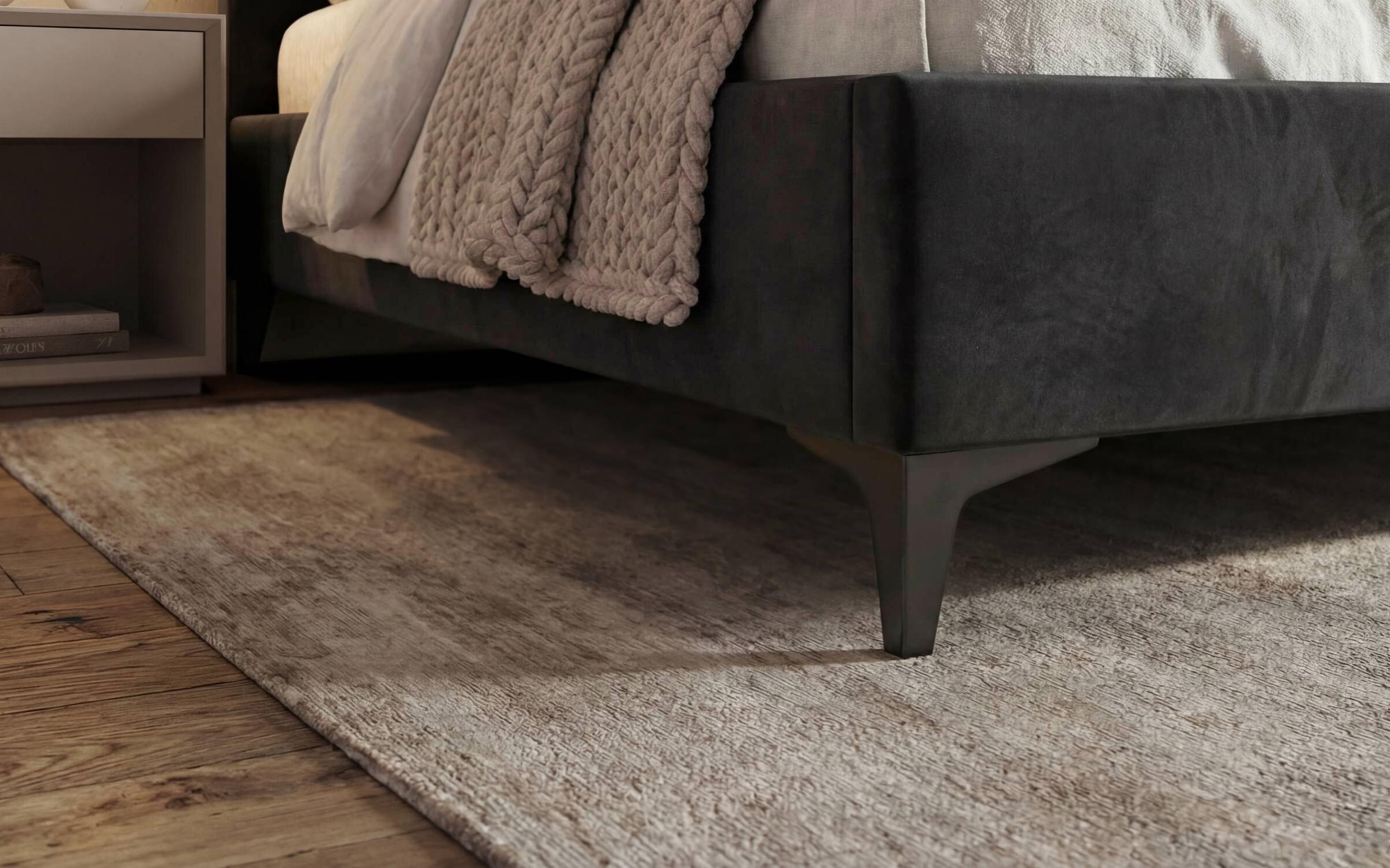 Pat dublu tapitat 160/200 Dalia, gri inchis  5