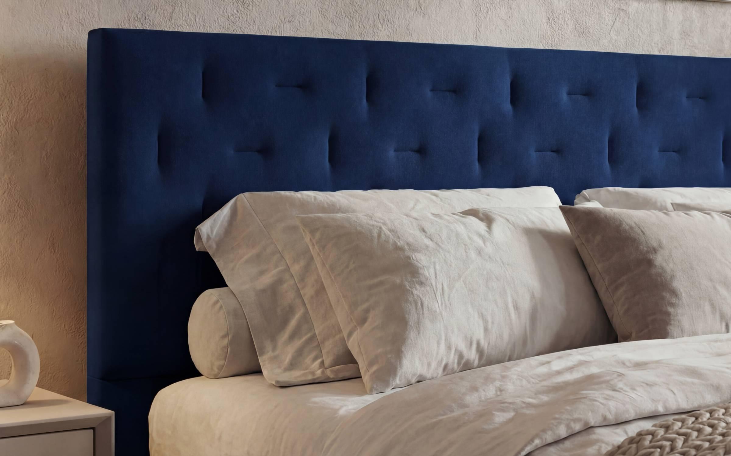 Pat dublu tapitat 160/200 Dalia, albastru  4