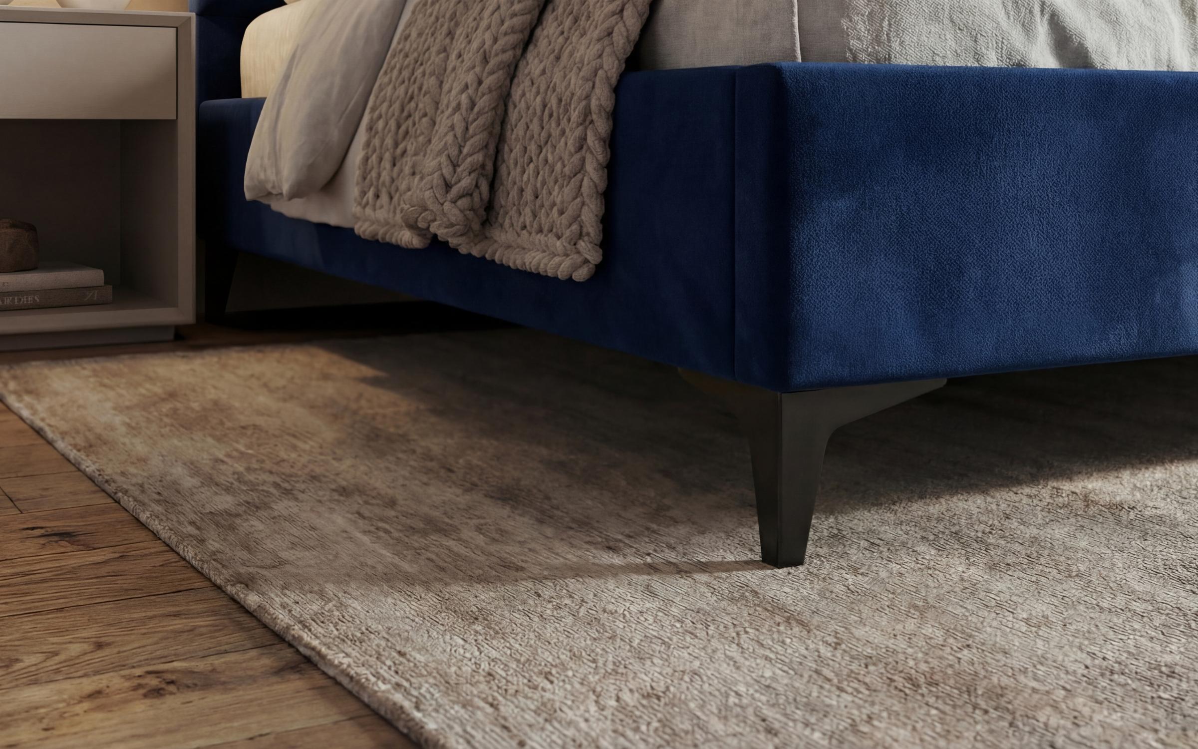 Pat dublu tapitat 160/200 Dalia, albastru  5