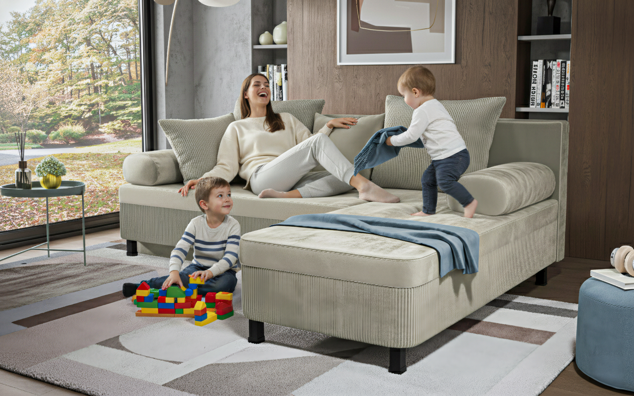 Coltar extensibil Delano, bej  2