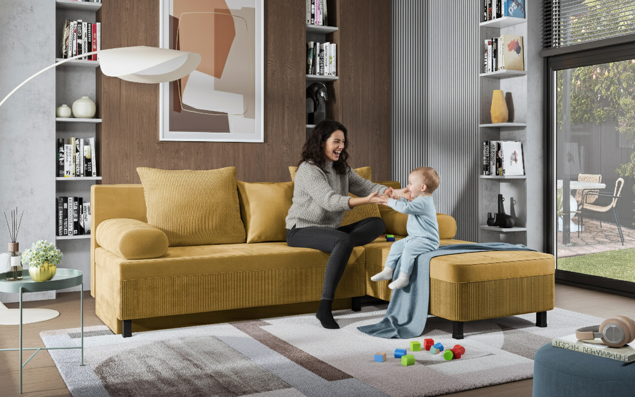 Coltar extensibil Delano, mustar  2