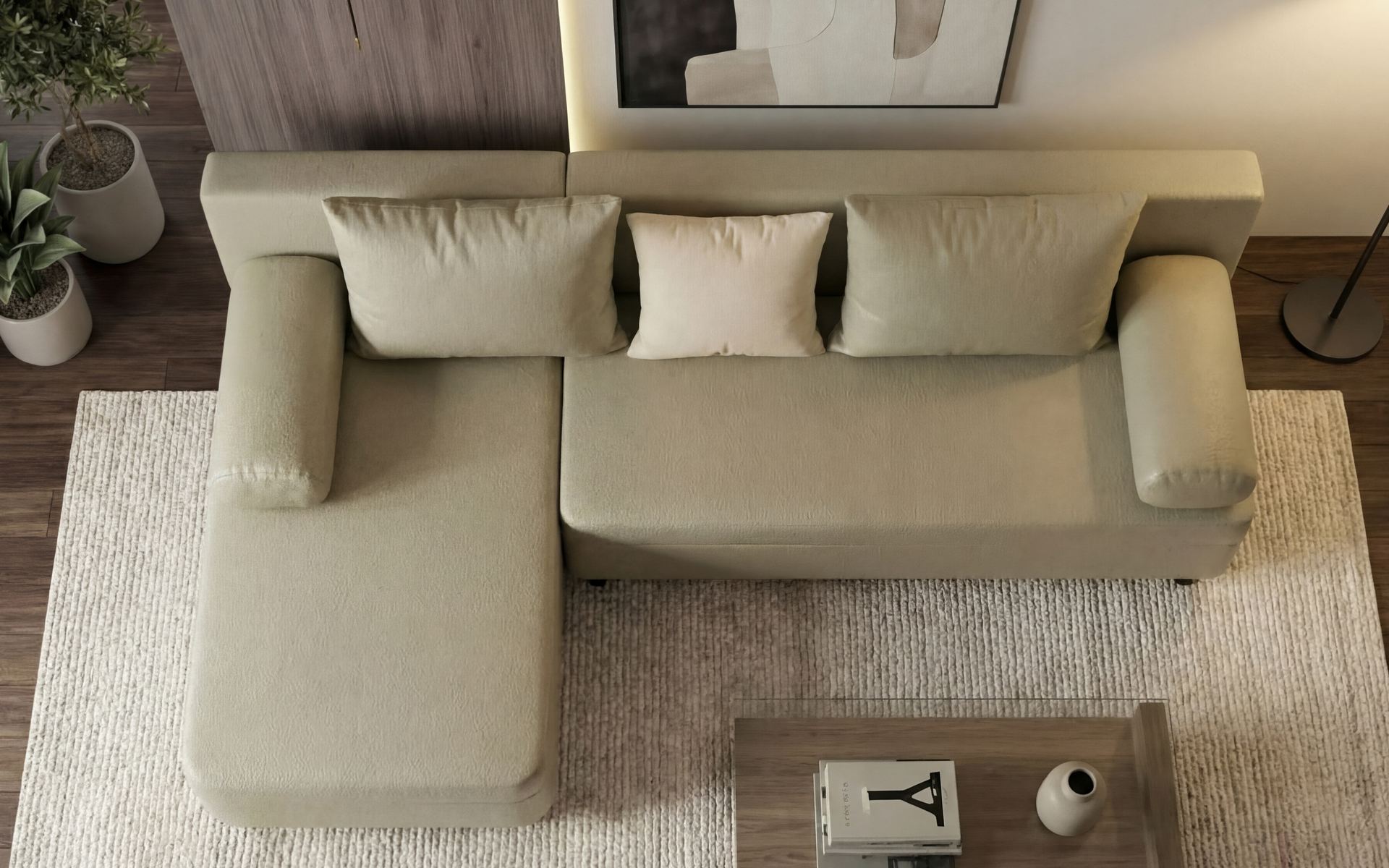 Coltar extensibil Delano, bej inchis + bej deschis  4