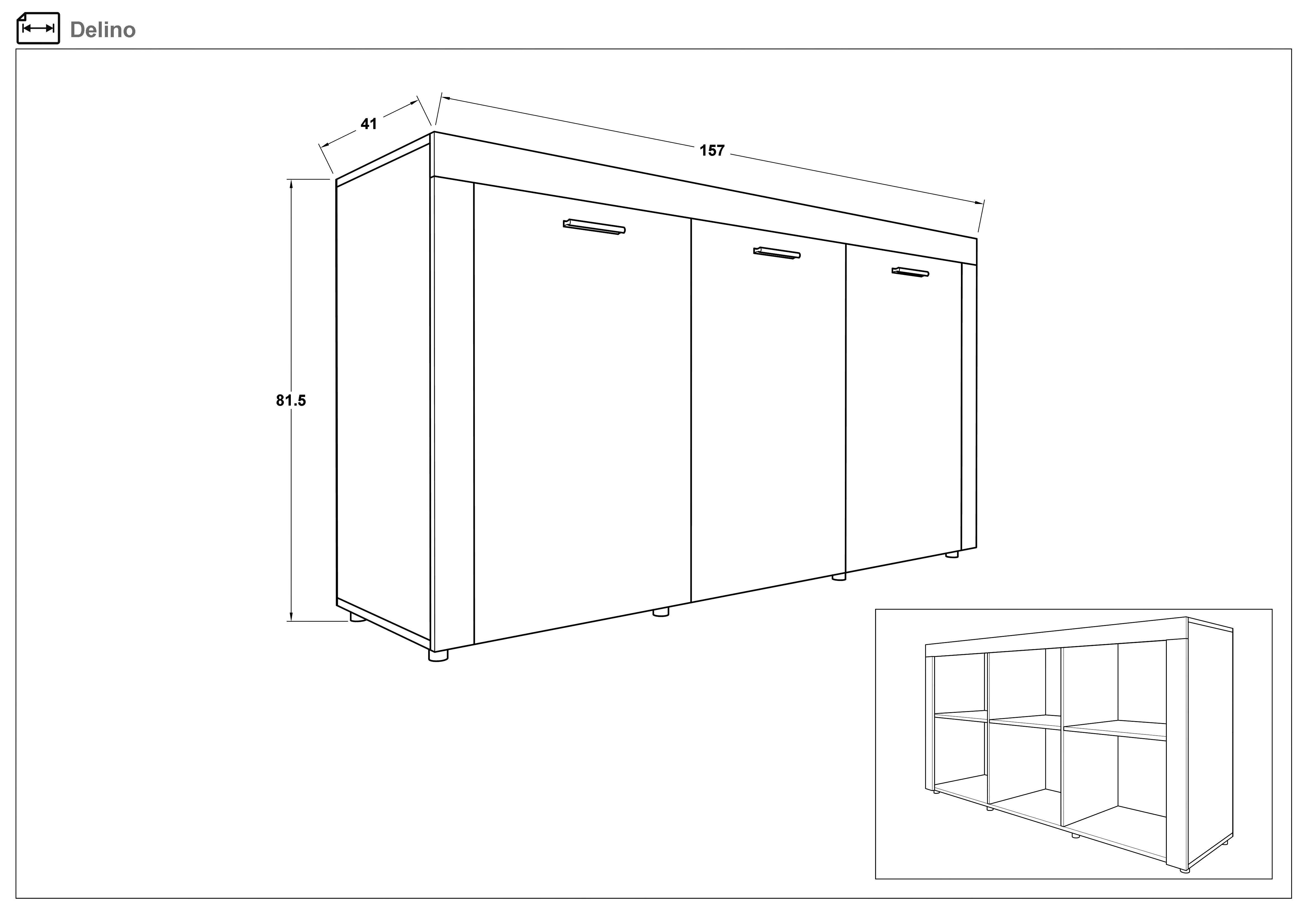 Comoda Delino, stejar sonoma  2