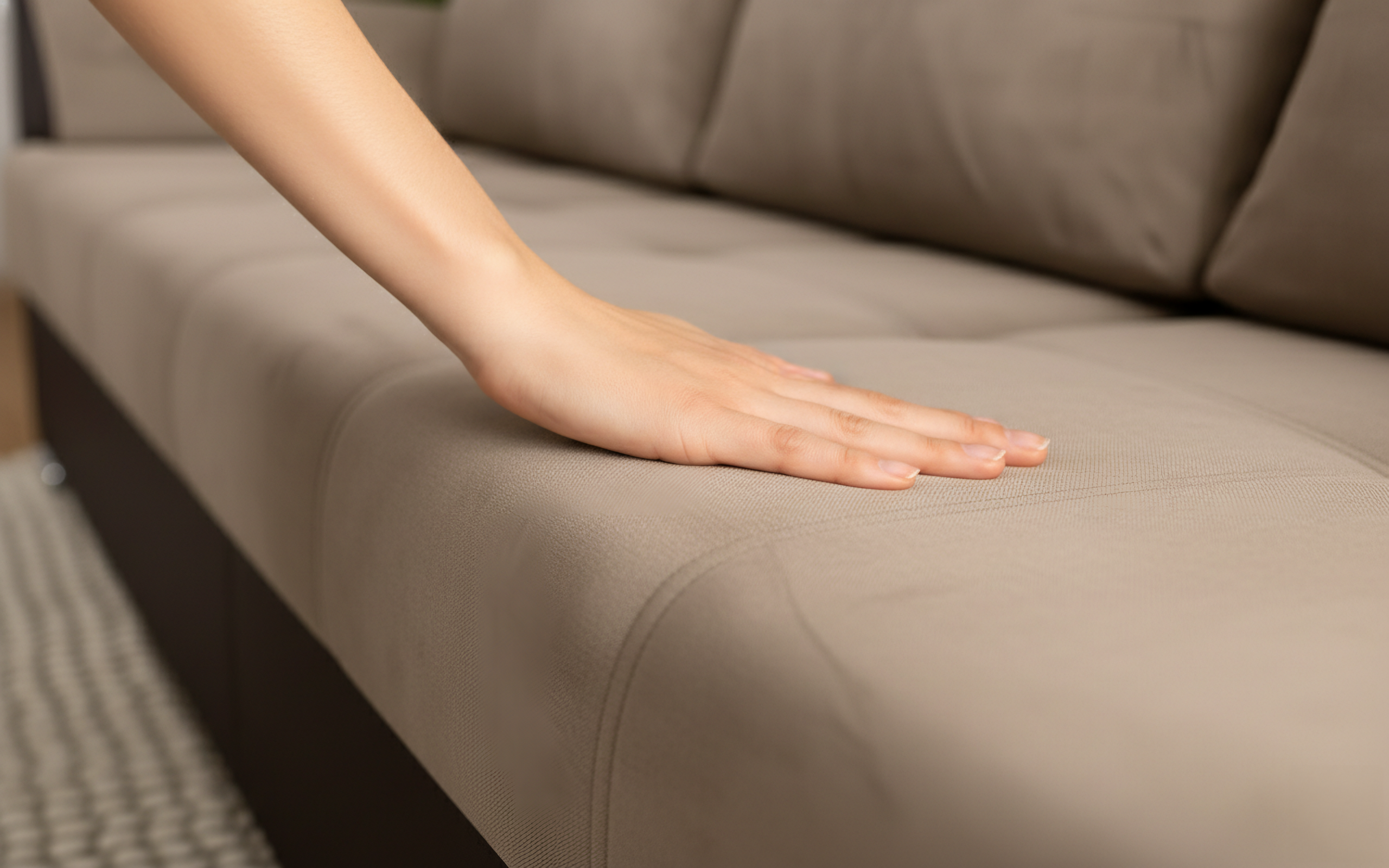 Coltar extensibil Deman, bej + piele maro  7