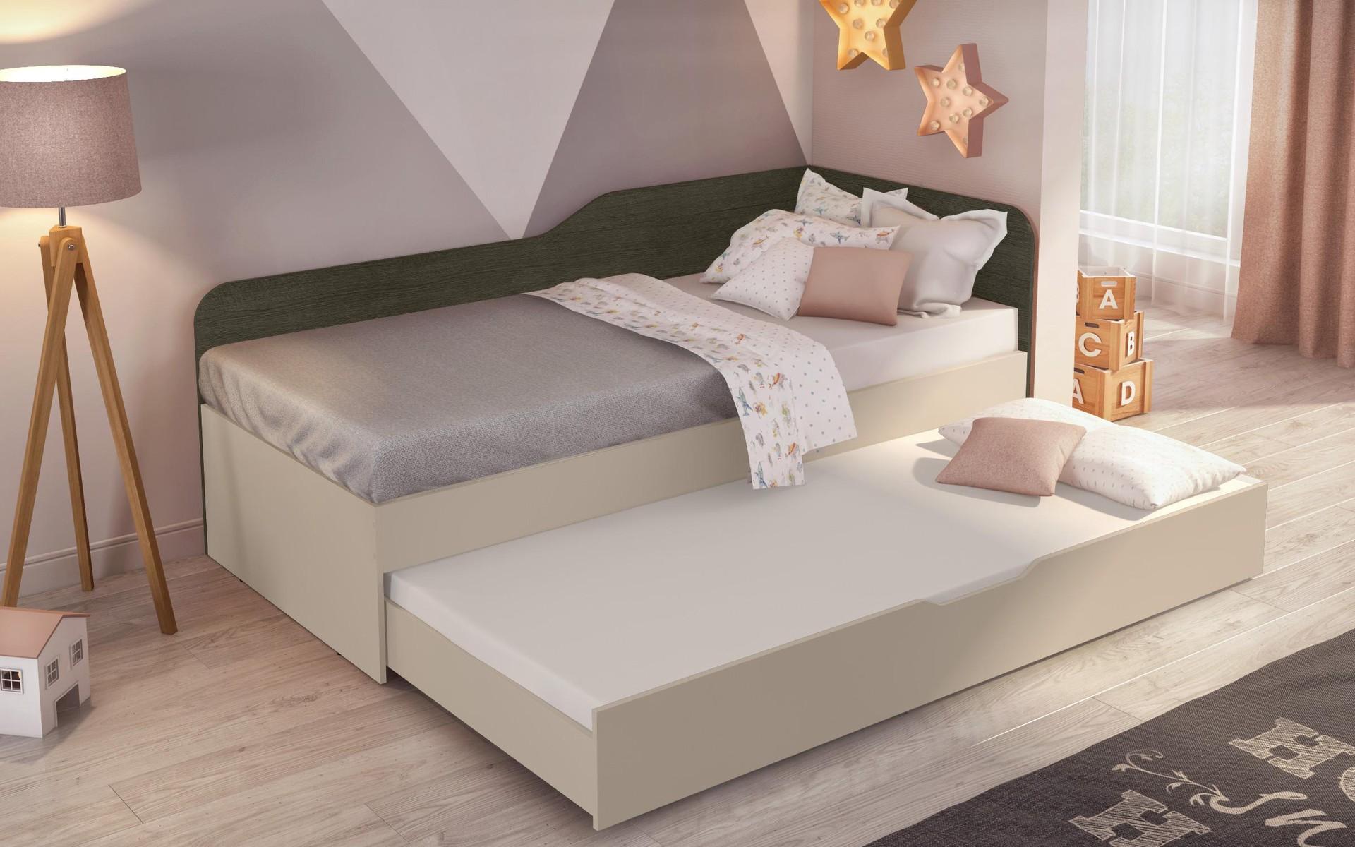 Pat sandwich 90/200 Deni + saltea, casmir + stejar antracit  6