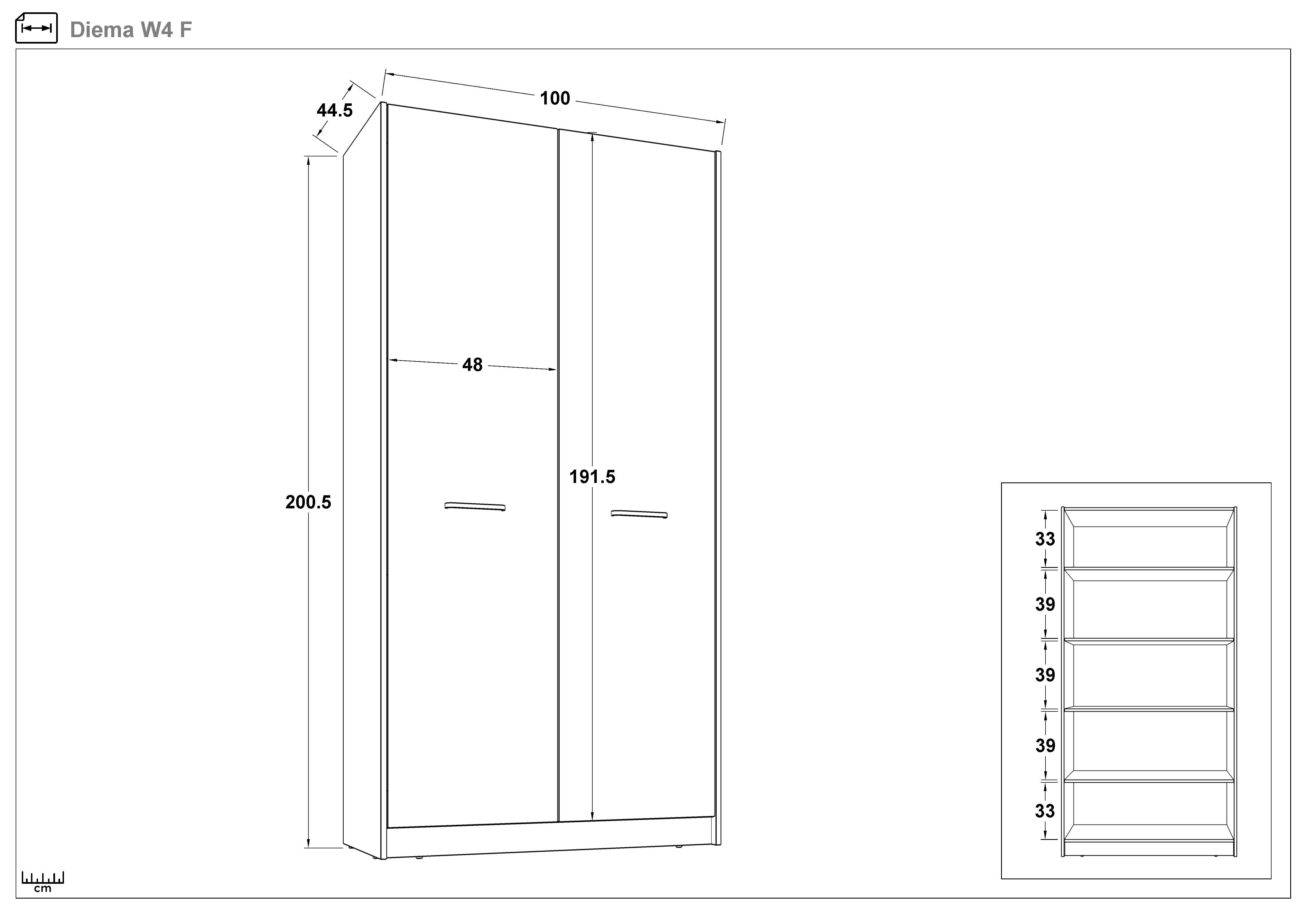 Dulap Diema, stejar sonoma + antracit mat  2