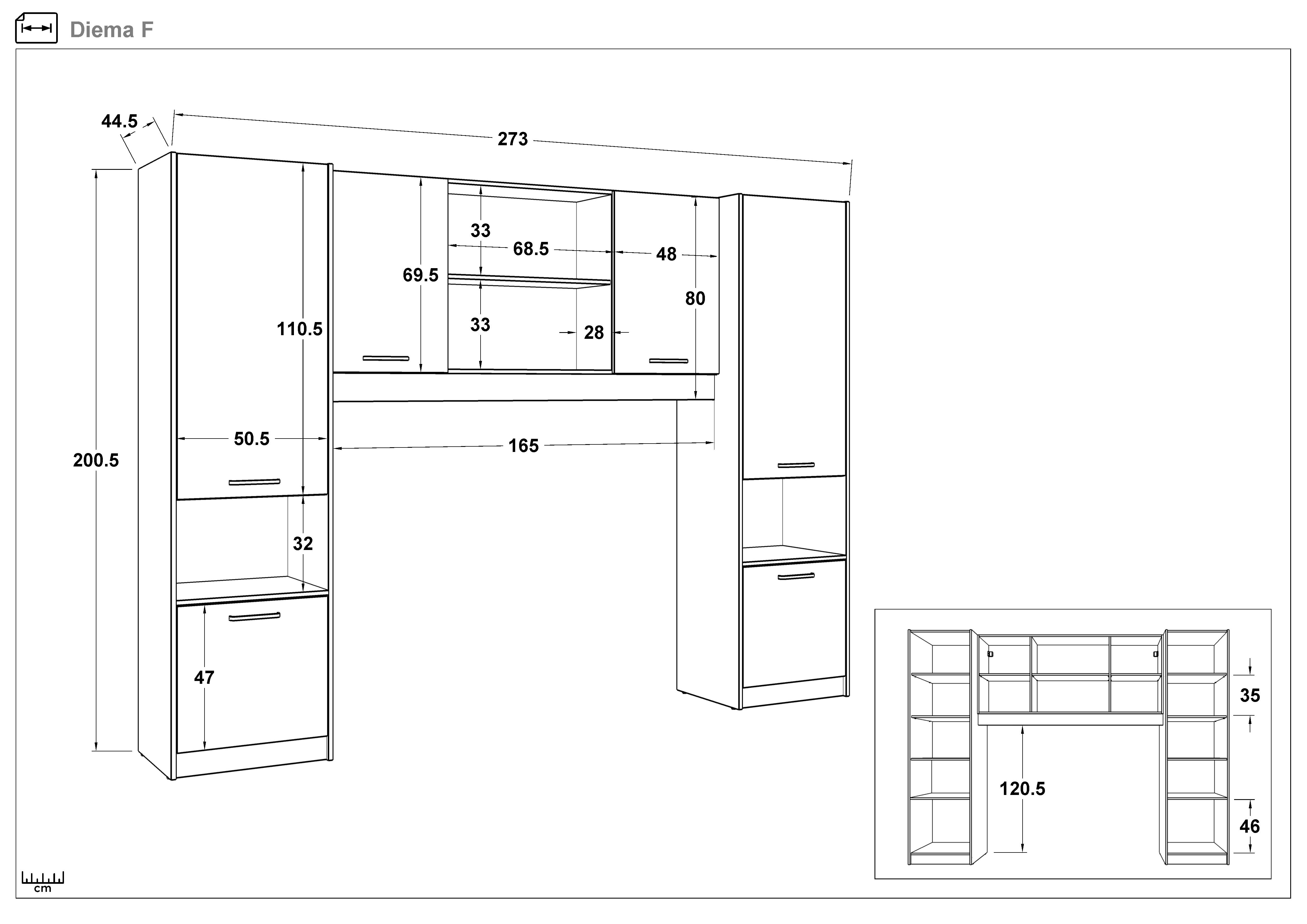 Sistem dulapuri Diema, stejar sonoma + antracit mat  2