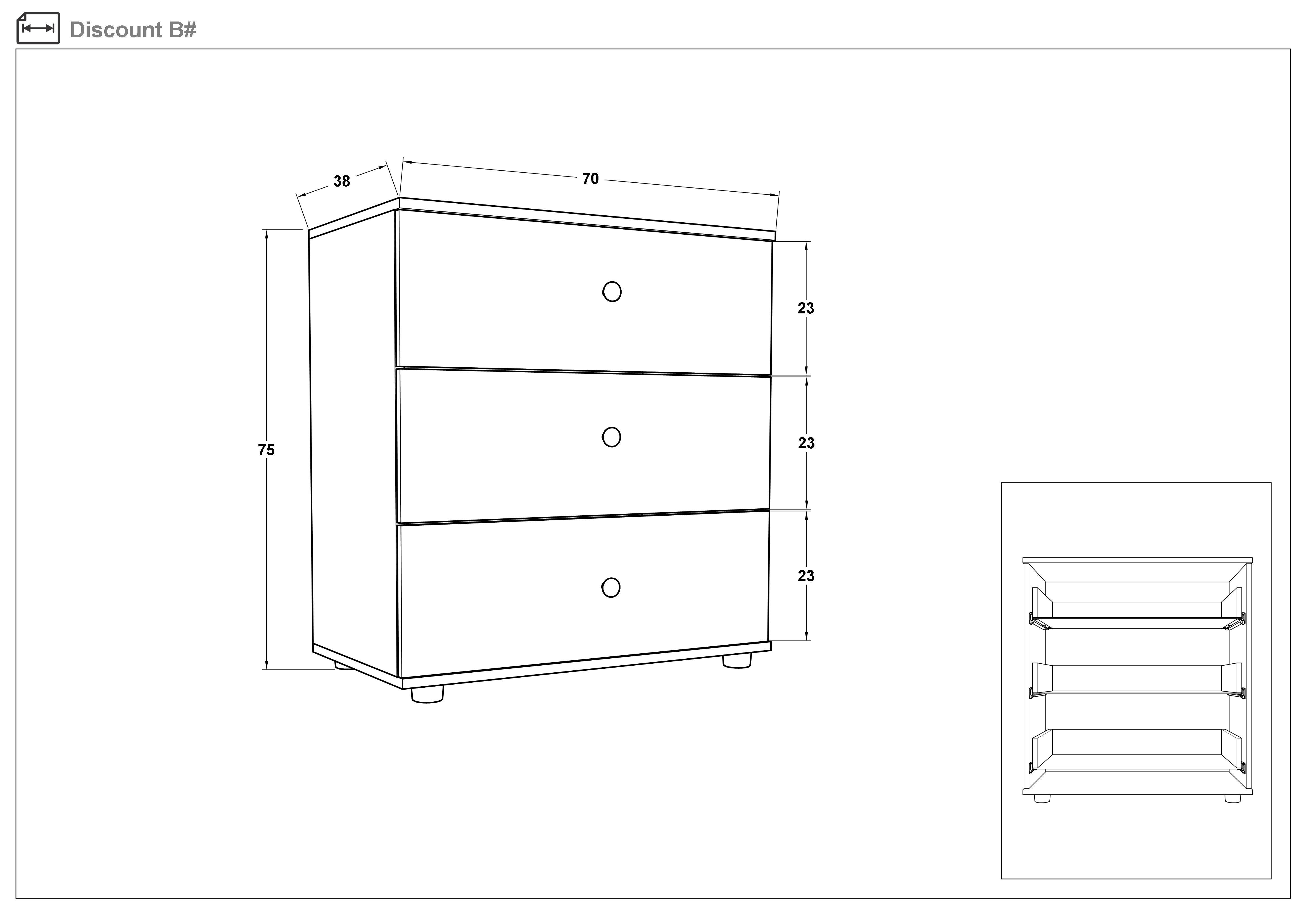 Comoda Discount, alb lucios  2