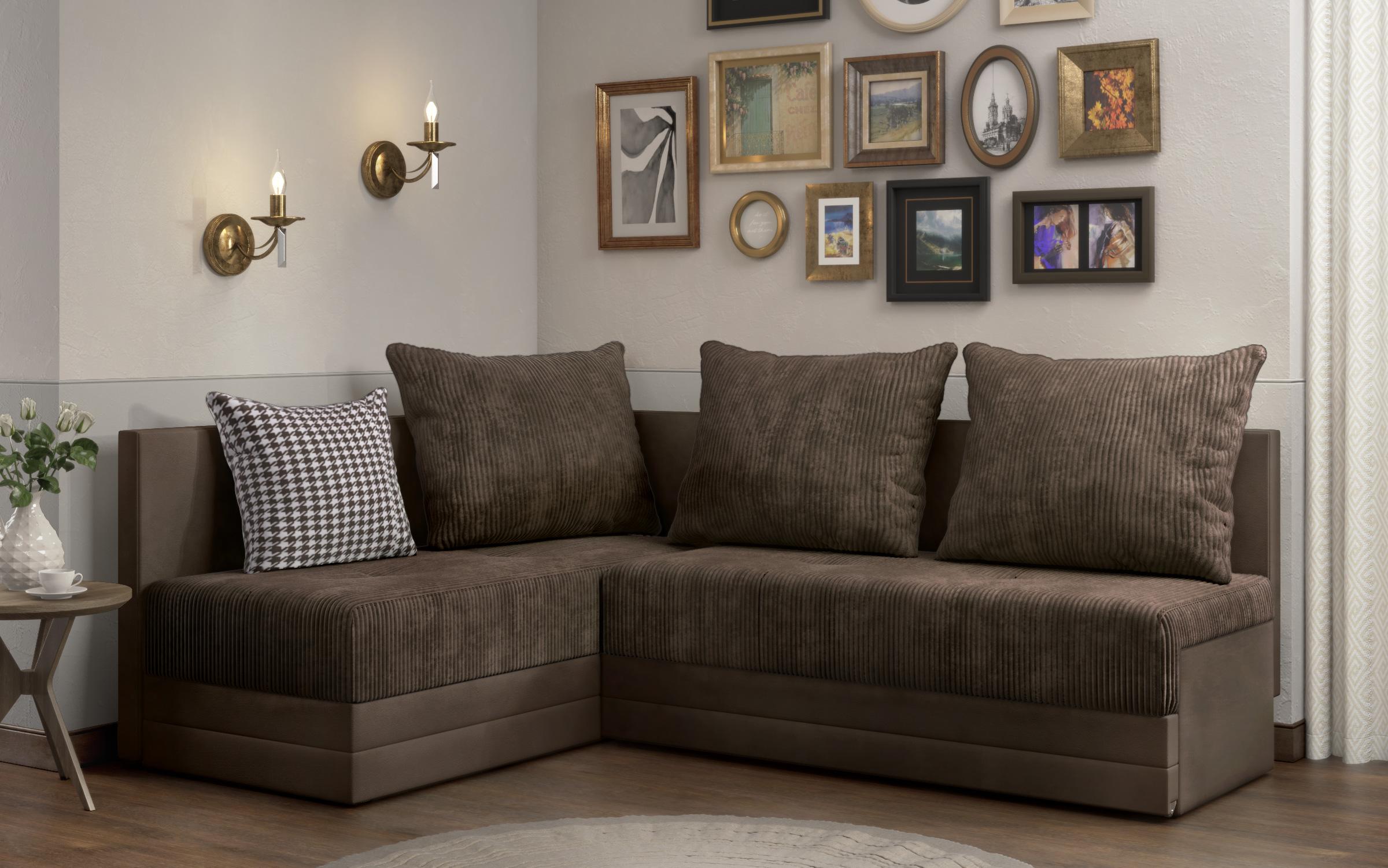 Coltar extensibil de bucatarie Aramo, maro inchis + print  1