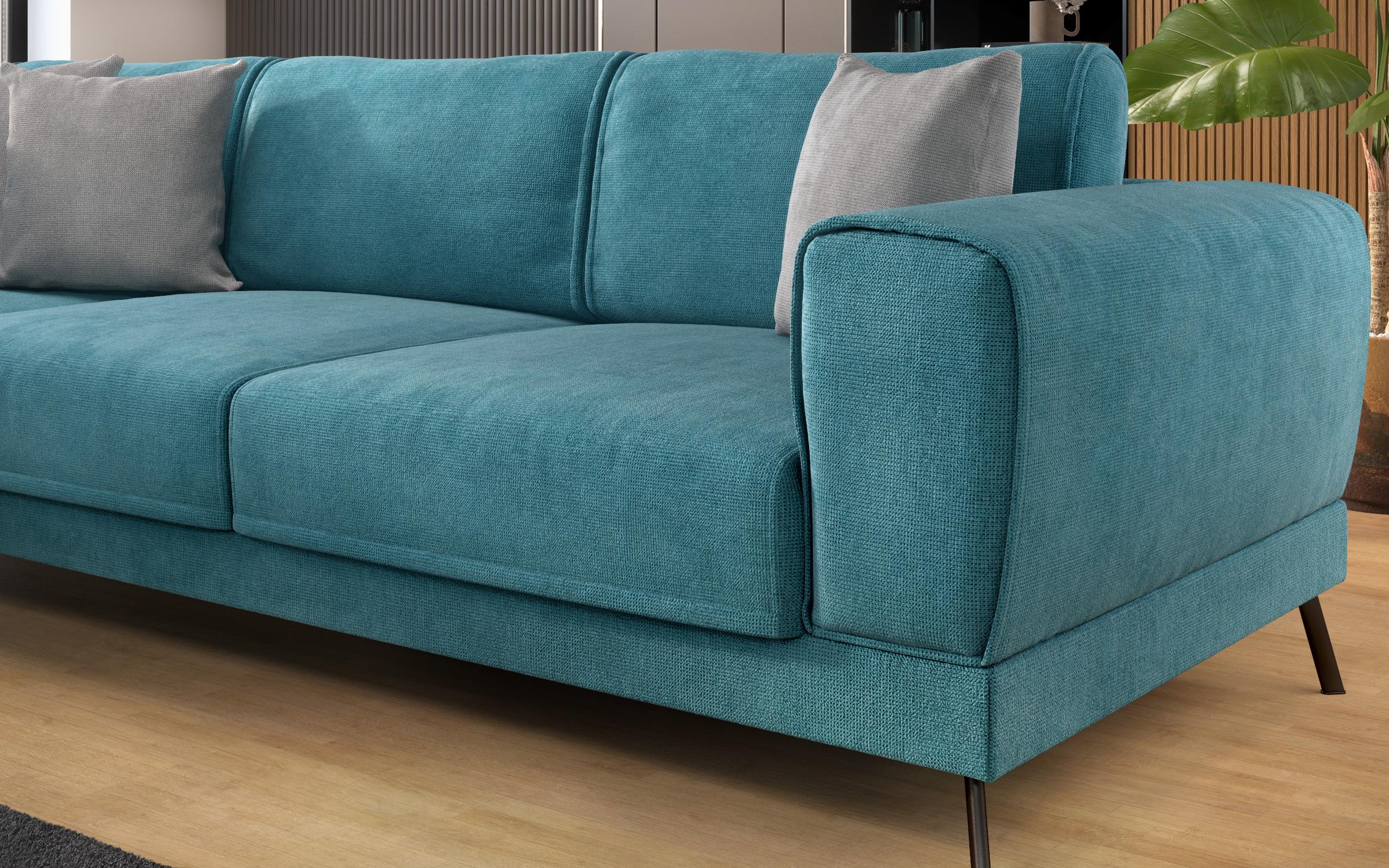 Coltar pentru living Aston, turcoaz  + gri deschis  3